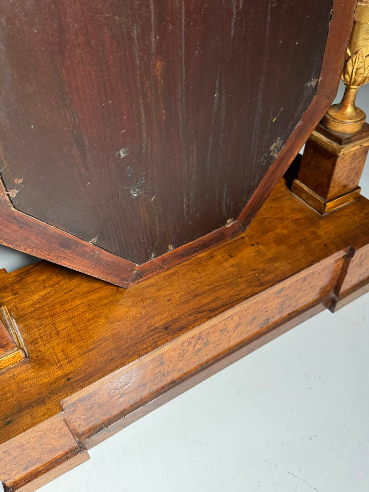 Empire Hollywood Regency Style Table Mirror with Burr Wood Veneer, c. 1960, photo 2
