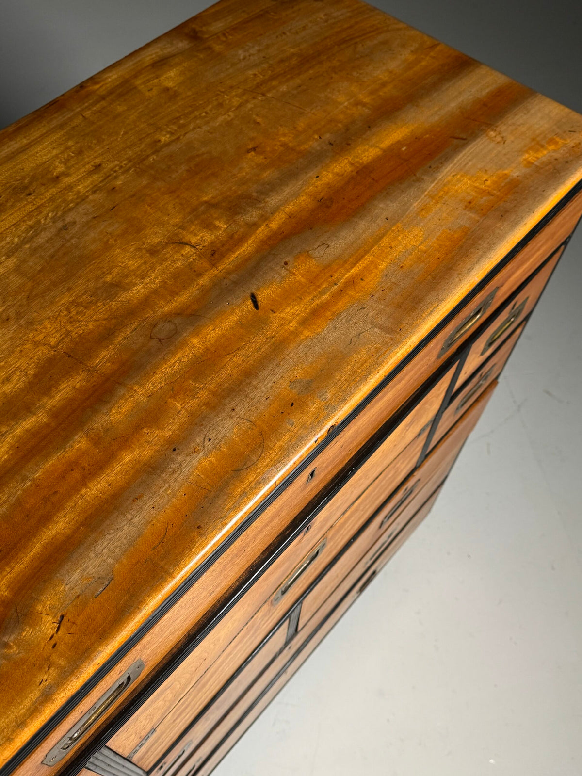 English Military Campaign Chest of Drawers with Fold-Out Desk, 19th Century, photo 28