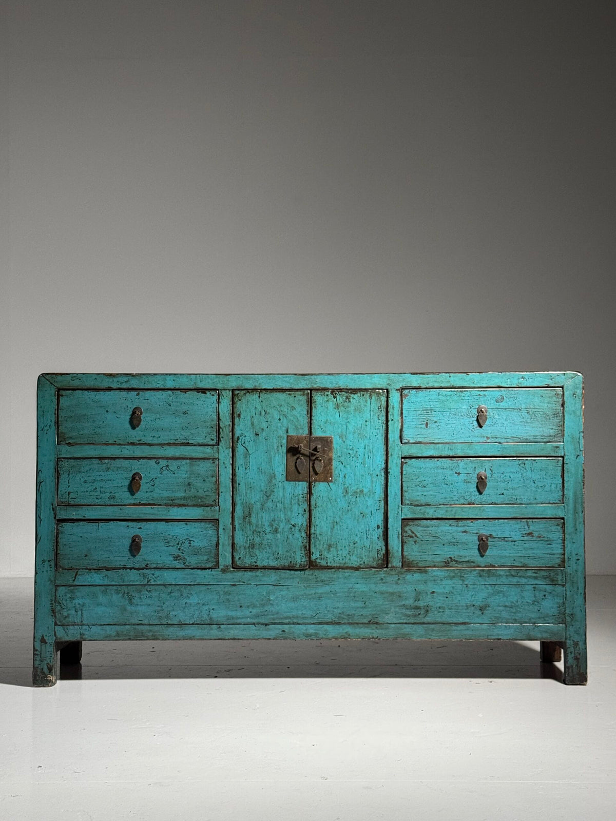 Blue Lacquered Asian Sideboard, Late 20th Century, photo 3