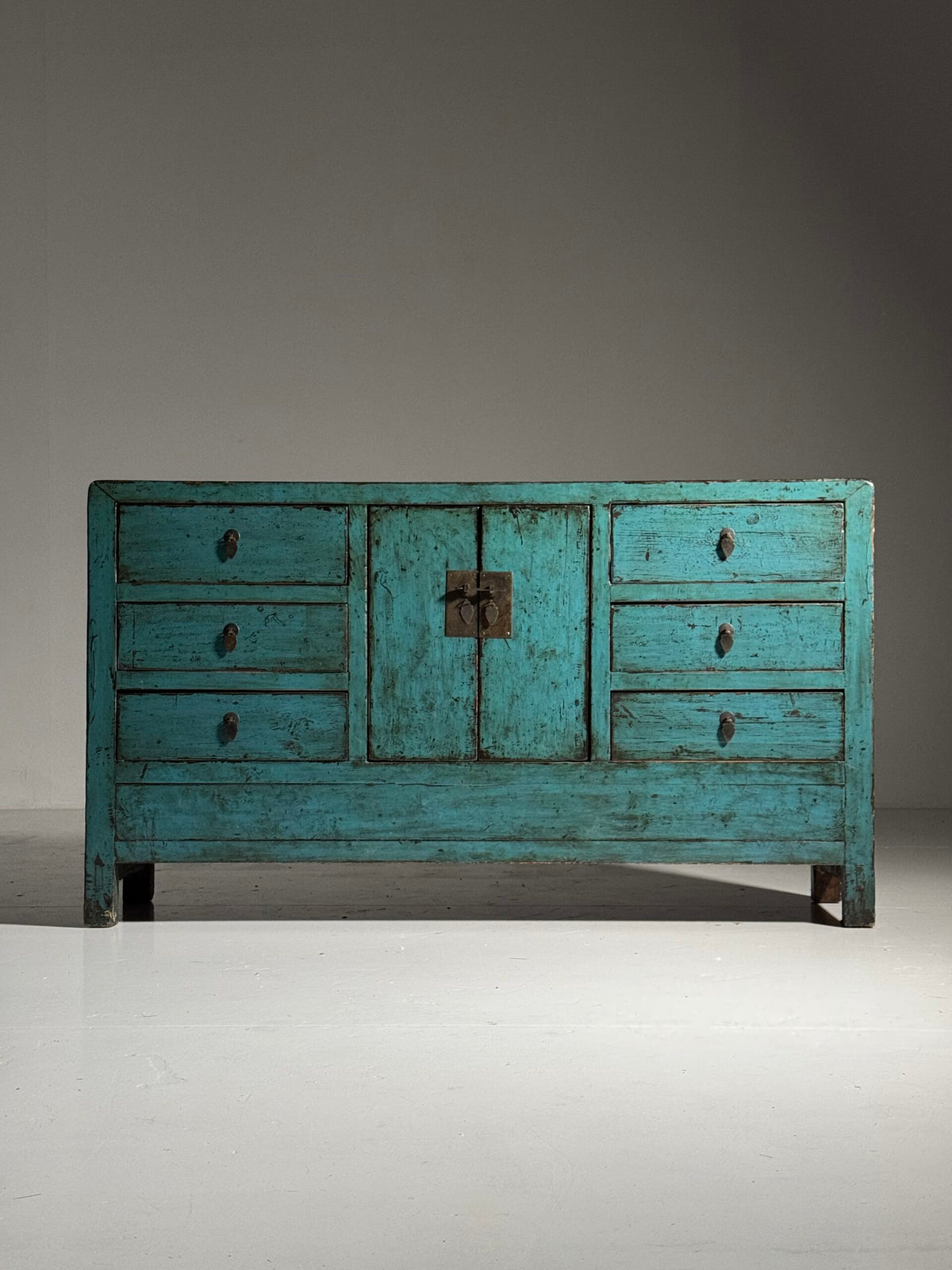 Blue Lacquered Asian Sideboard, Late 20th Century, photo 10