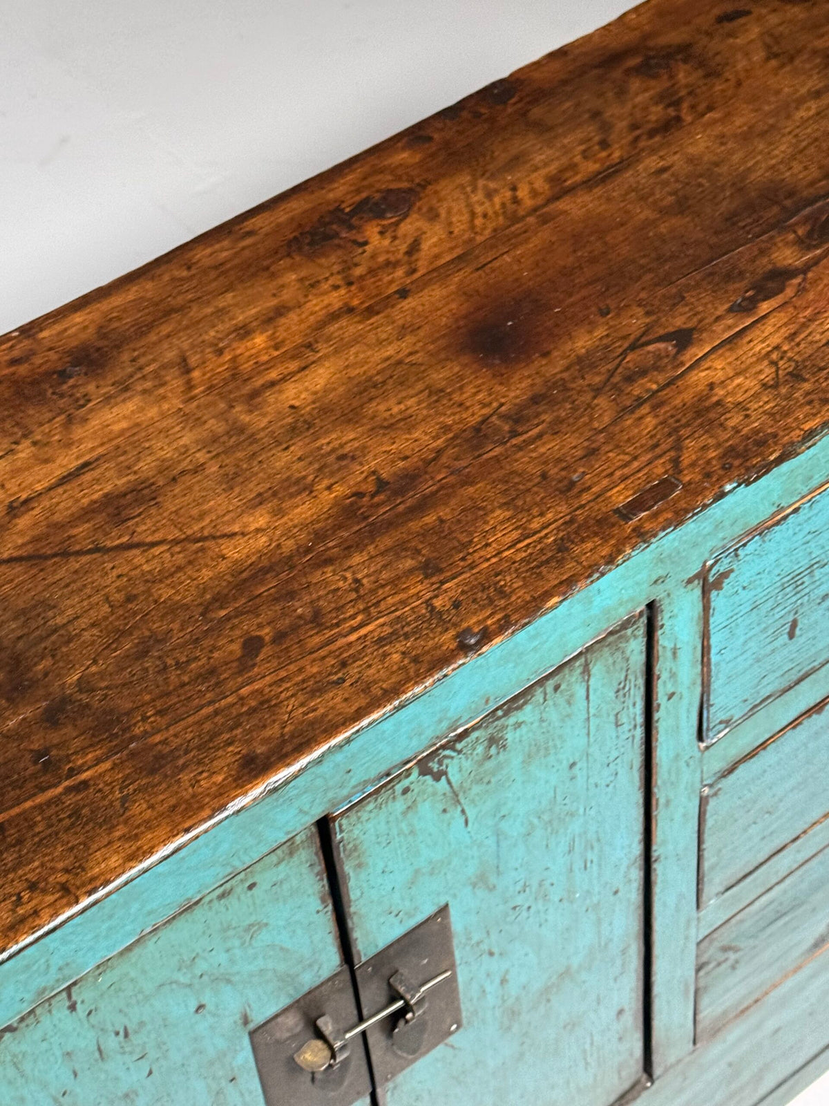 Blue Lacquered Asian Sideboard, Late 20th Century, photo 12