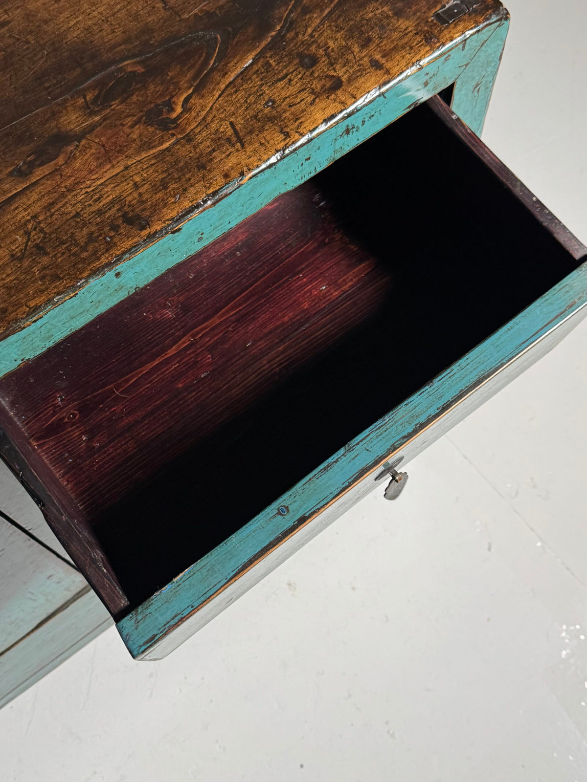 Blue Lacquered Asian Sideboard, Late 20th Century, photo 14