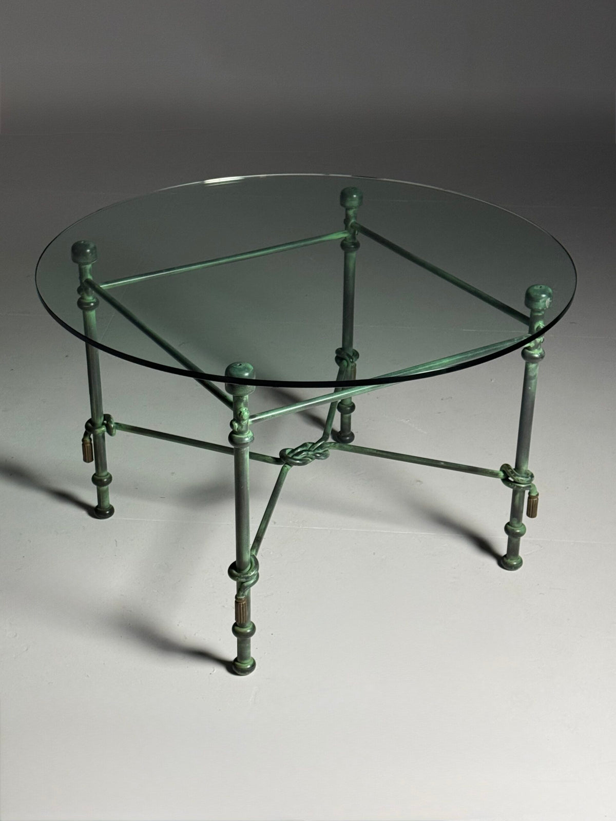 Vintage Rope Center Table with Tassels and Glass Top, 1980 to 1990, photo 3