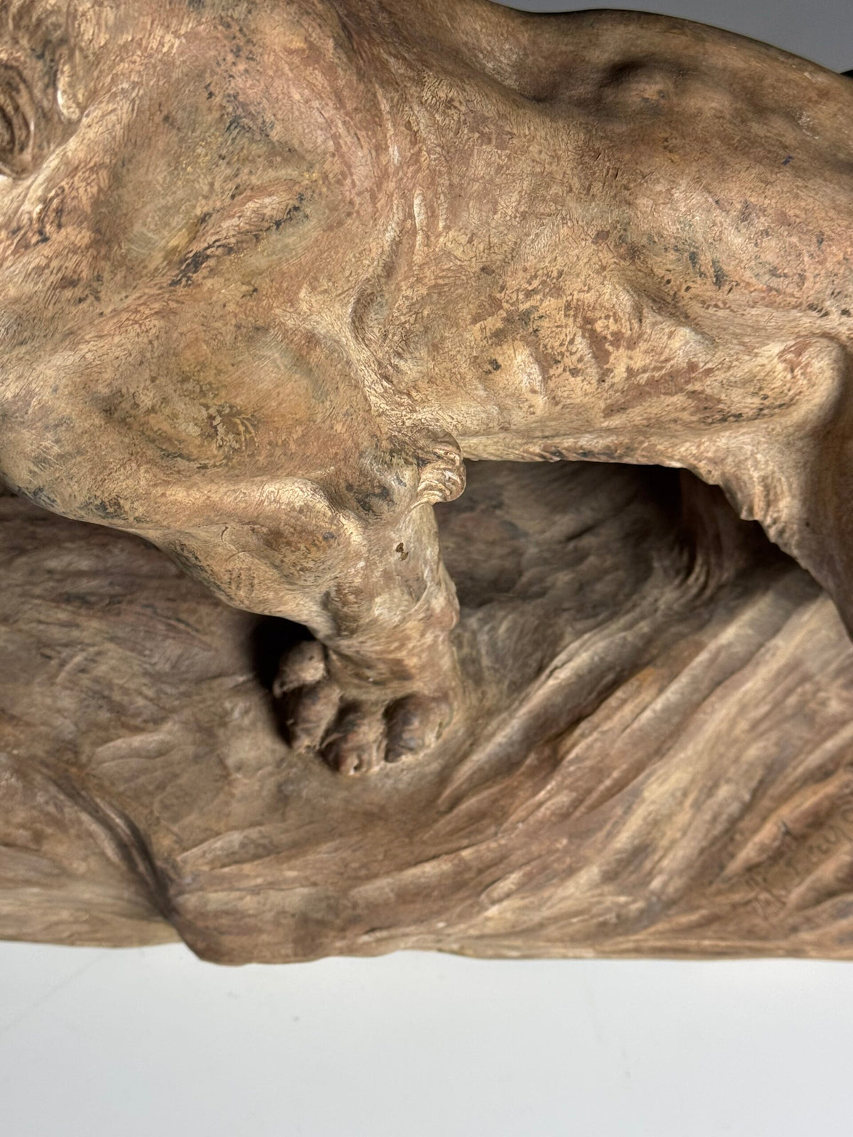 Terracotta Lion Sculpture by Armand Fagotto, photo 8