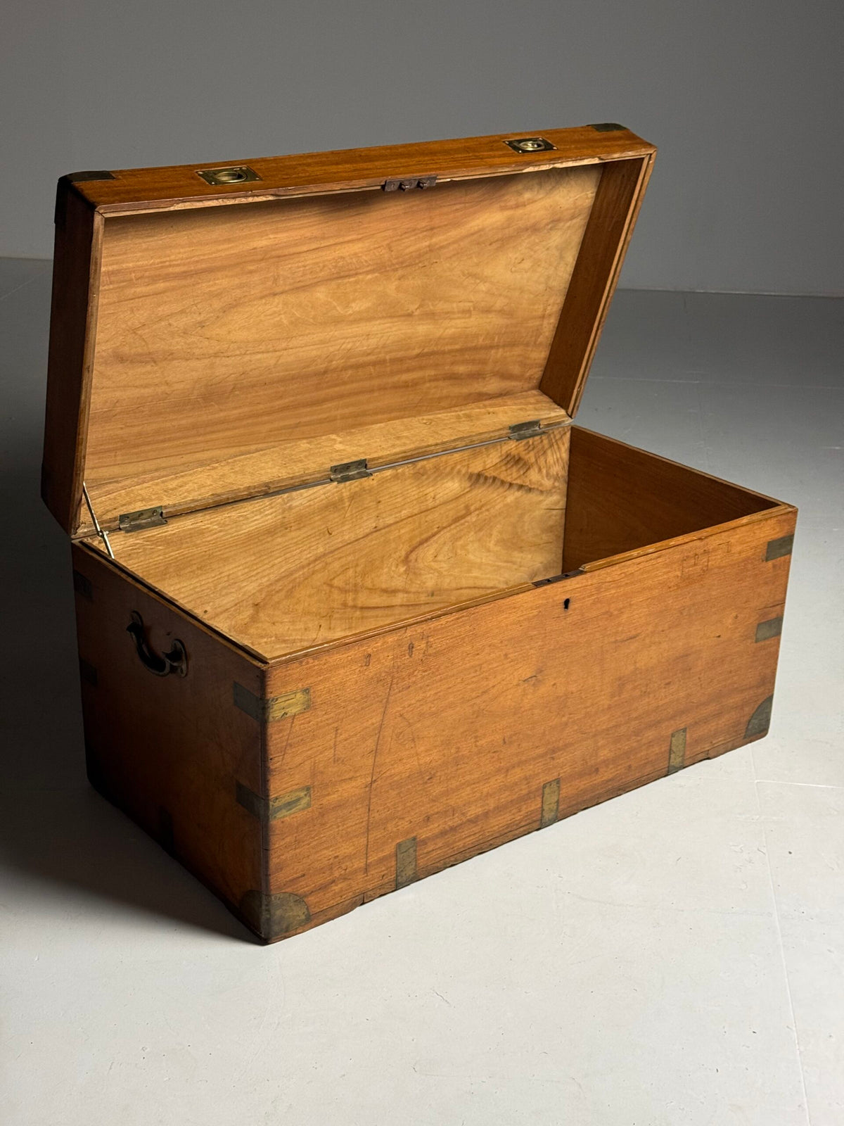 English Camphor Wood Campaign or Maritime Chest, 19th Century, photo 18