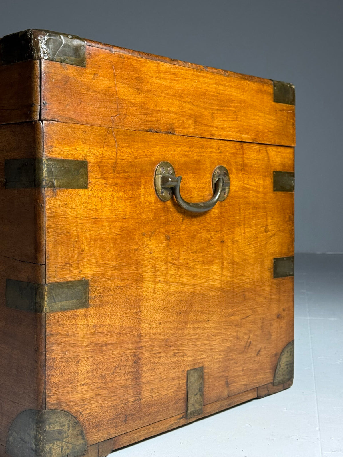 English Camphor Wood Campaign or Maritime Chest, 19th Century, photo 23