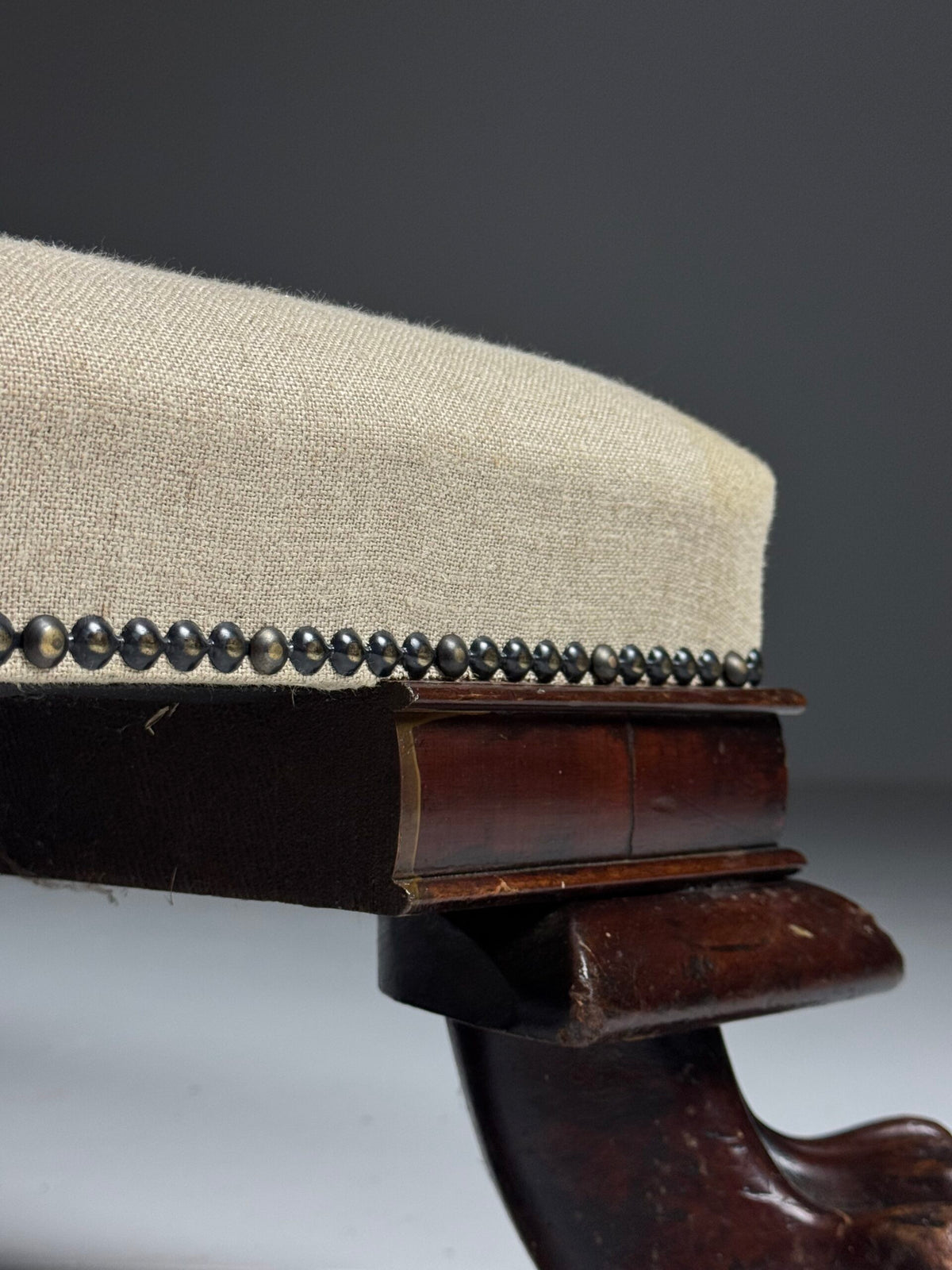 Large 19th Century Footstool with Lion's Claw Feet, photo 9