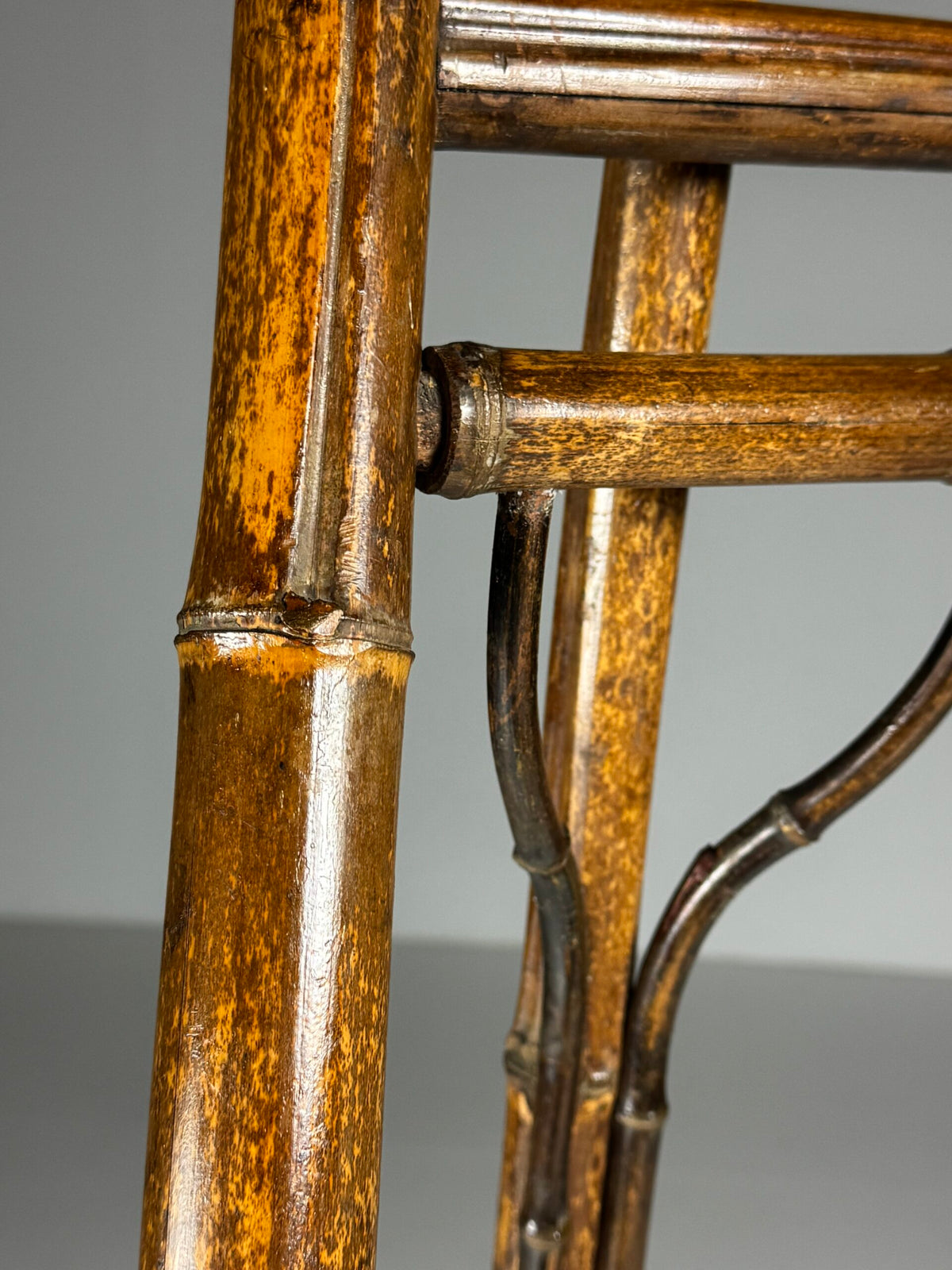 French Faux Bamboo Artist's Easel with Black Lacquer Panel, c. 1900, photo 11