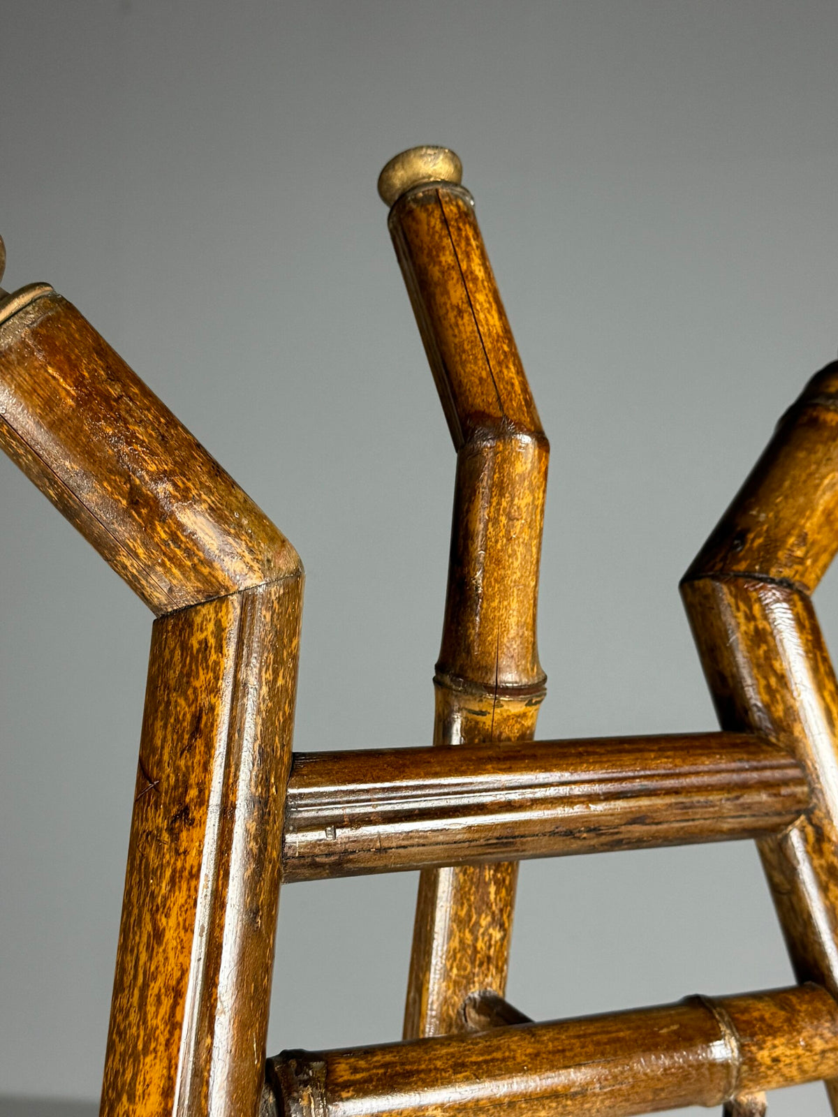 French Faux Bamboo Artist's Easel with Black Lacquer Panel, c. 1900, photo 10