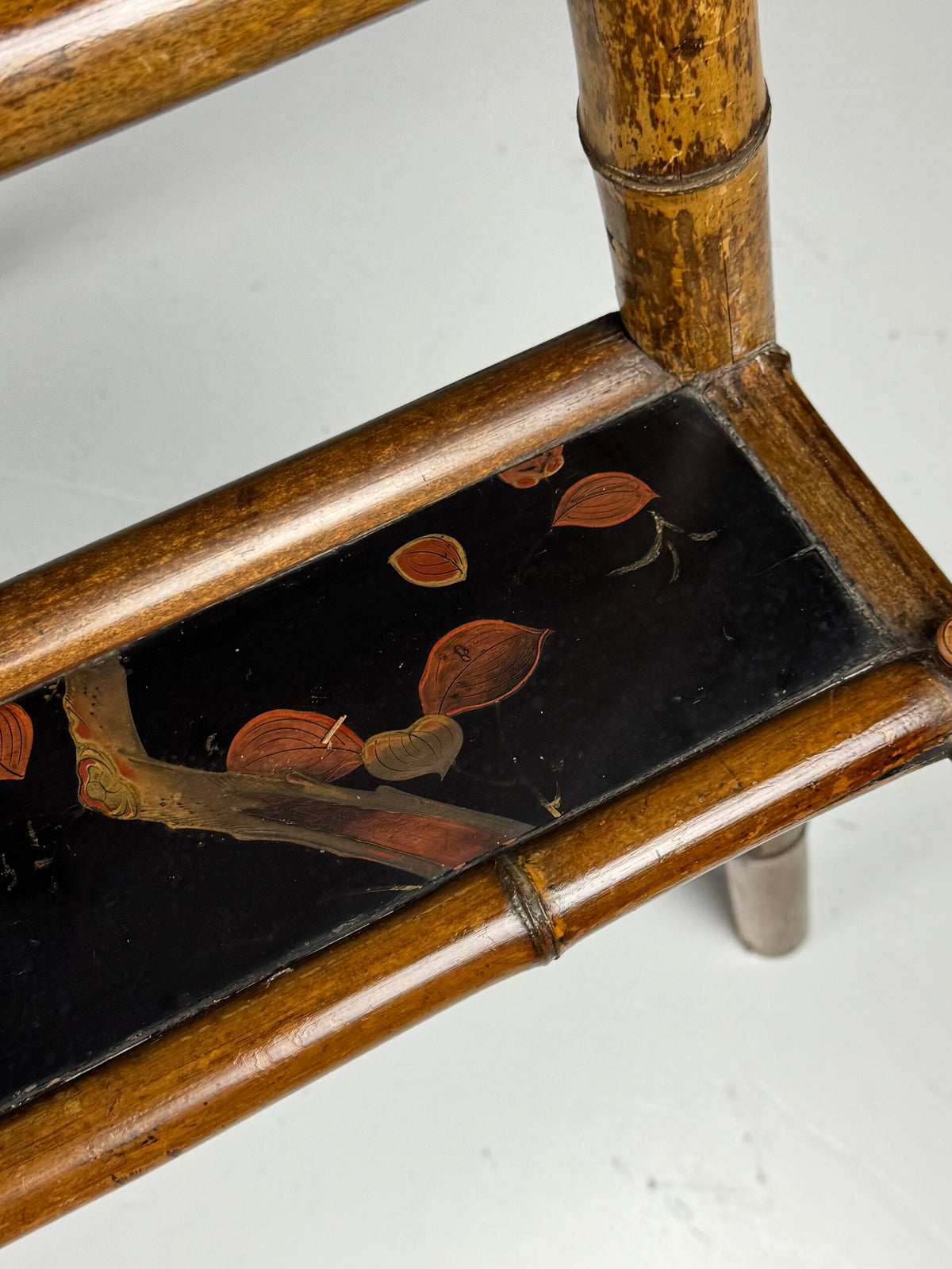 French Faux Bamboo Artist's Easel with Black Lacquer Panel, c. 1900, photo 8