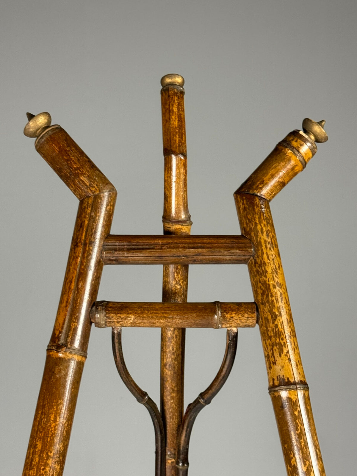 French Faux Bamboo Artist's Easel with Black Lacquer Panel, c. 1900, photo 2