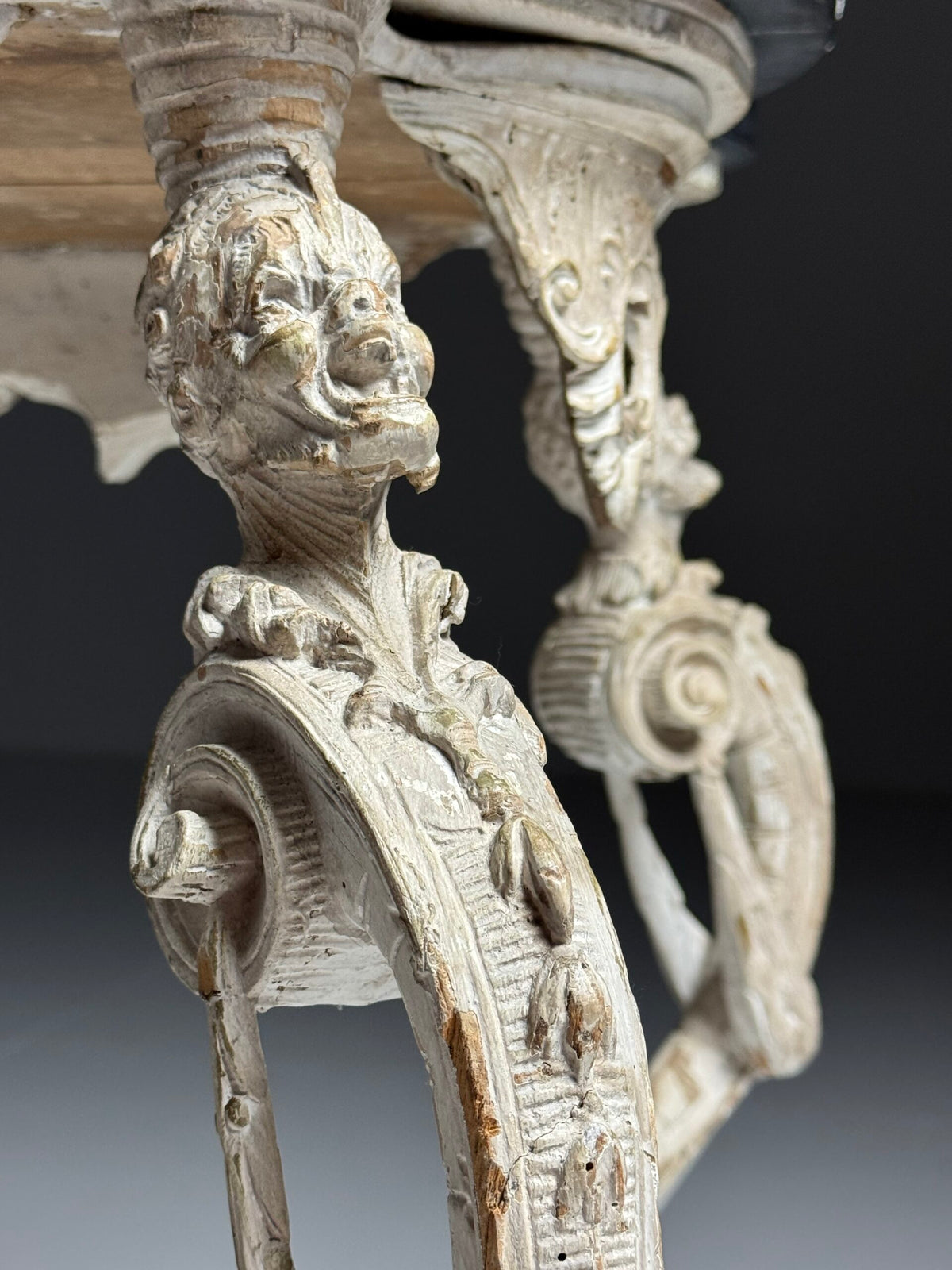 French Carved Side Table with Black Marble Top, Early 19th Century, photo 5