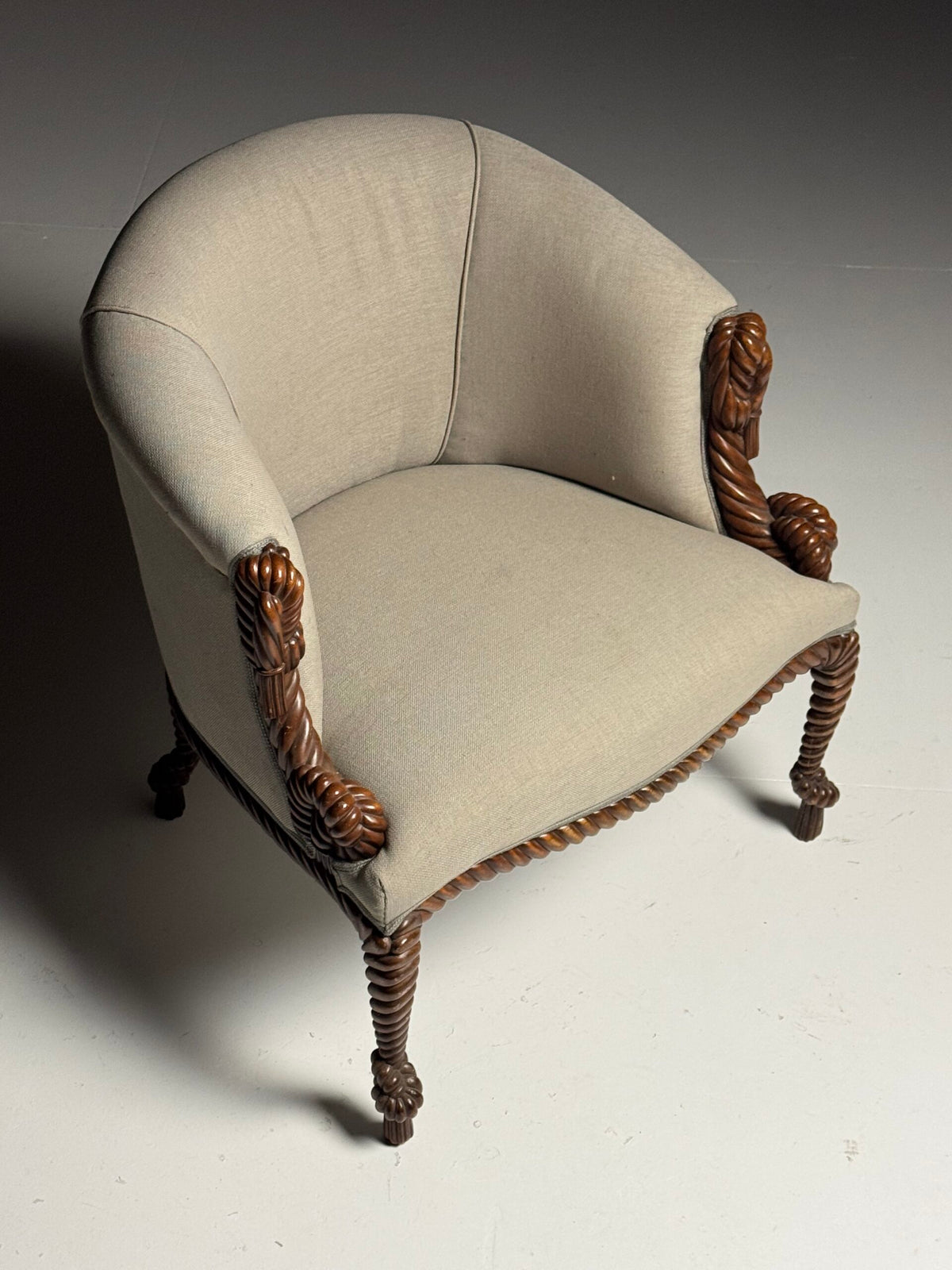 Pair of Napoleon III Style Rope Club Chairs, Early 20th Century, photo 7
