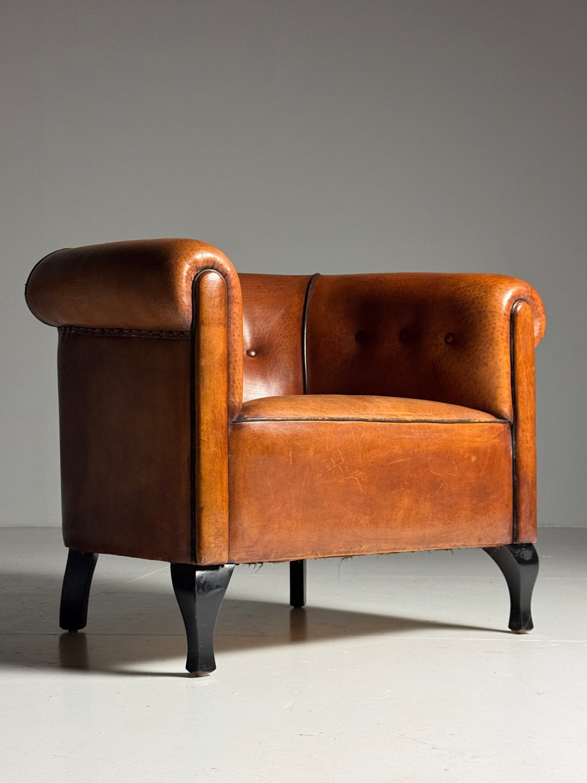 Pair of Sheepskin Leather Club Armchairs, Netherlands, photo 22