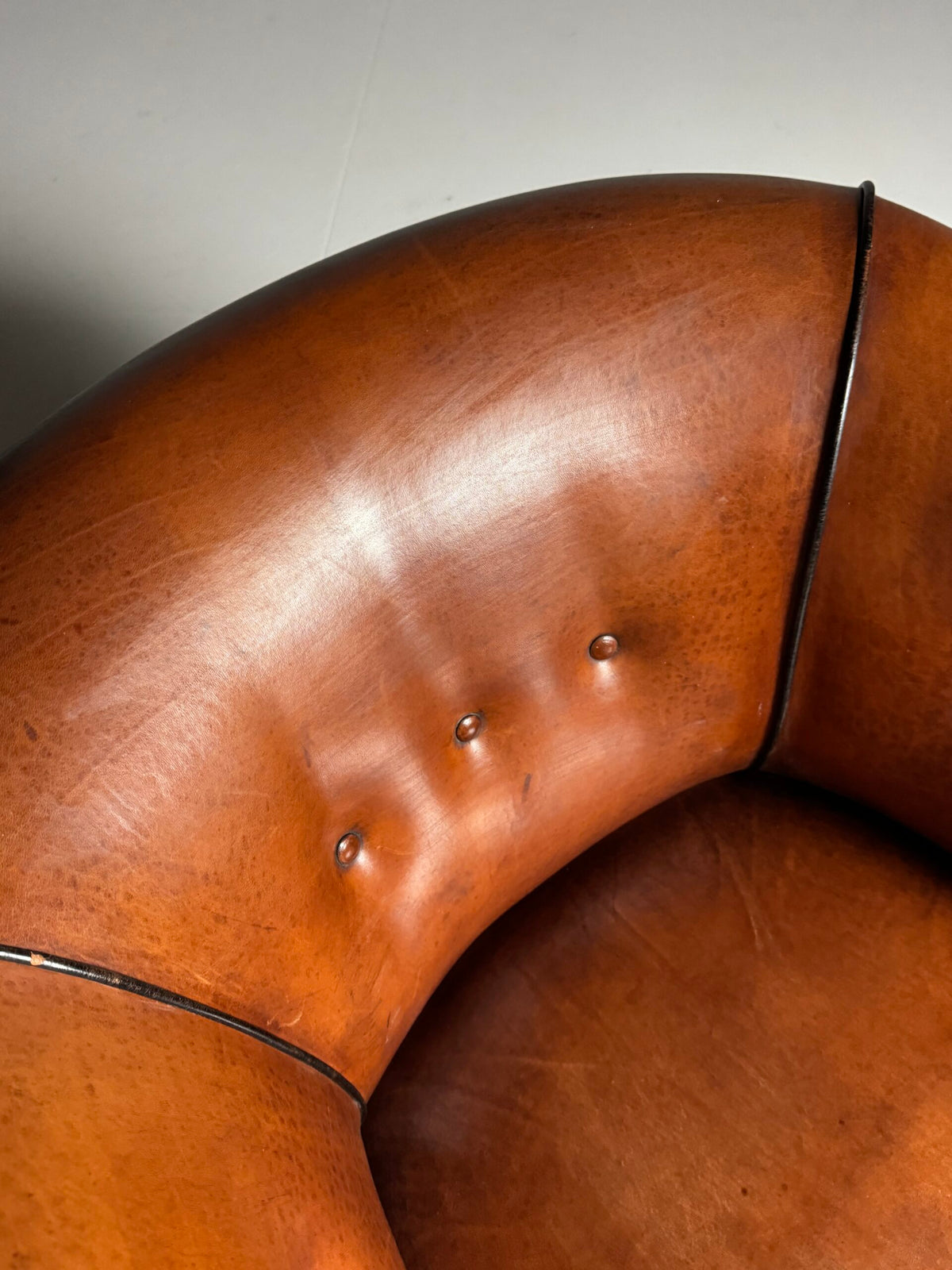Pair of Sheepskin Leather Club Armchairs, Netherlands, photo 18