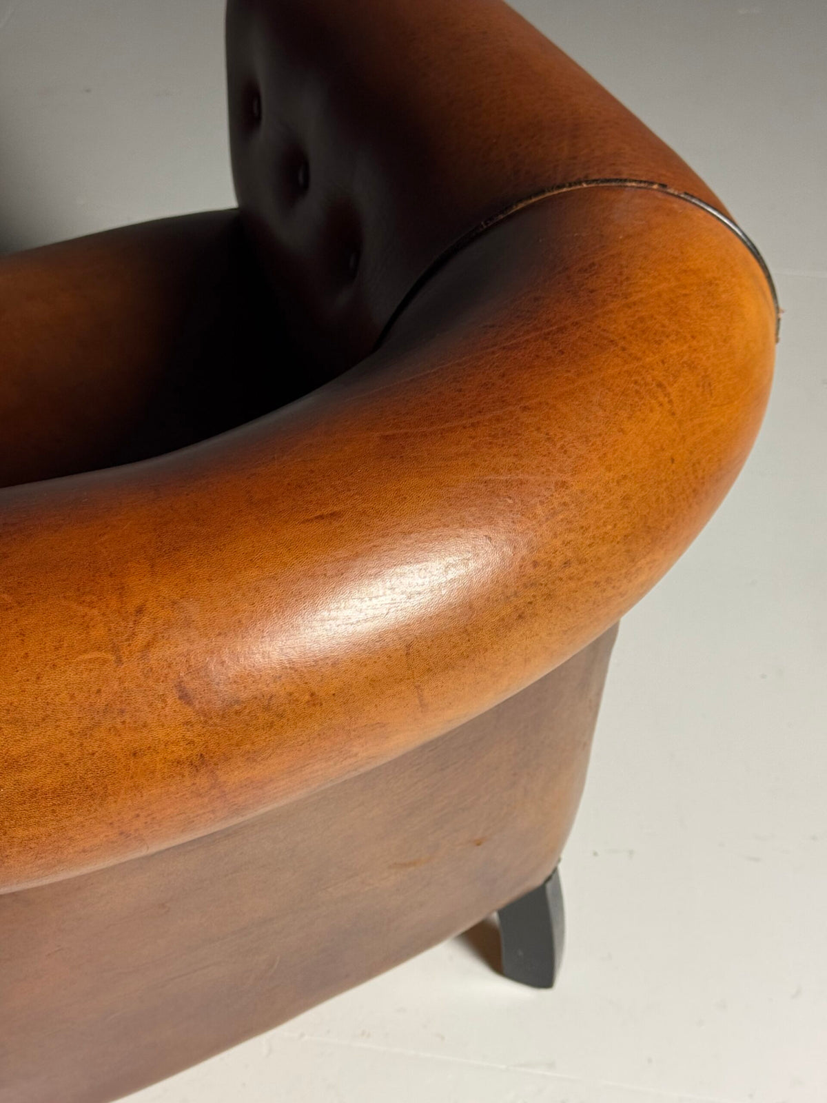 Pair of Sheepskin Leather Club Armchairs, Netherlands, photo 15