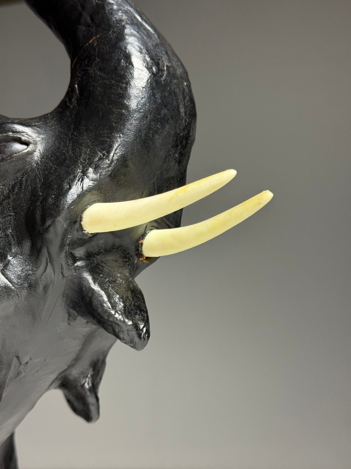 English Leather Covered Elephant Statue, photo 7