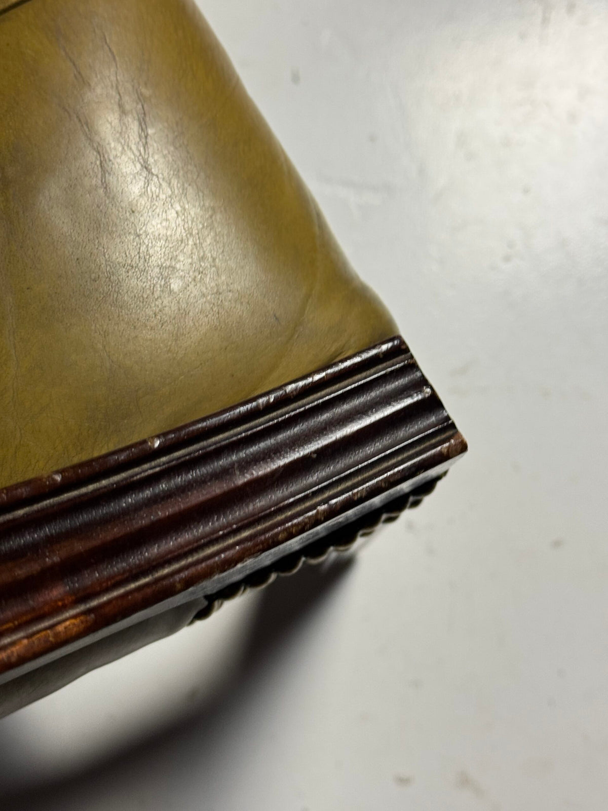 Mid 20th Century Green Leather Buttoned Desk Armchair, photo 19