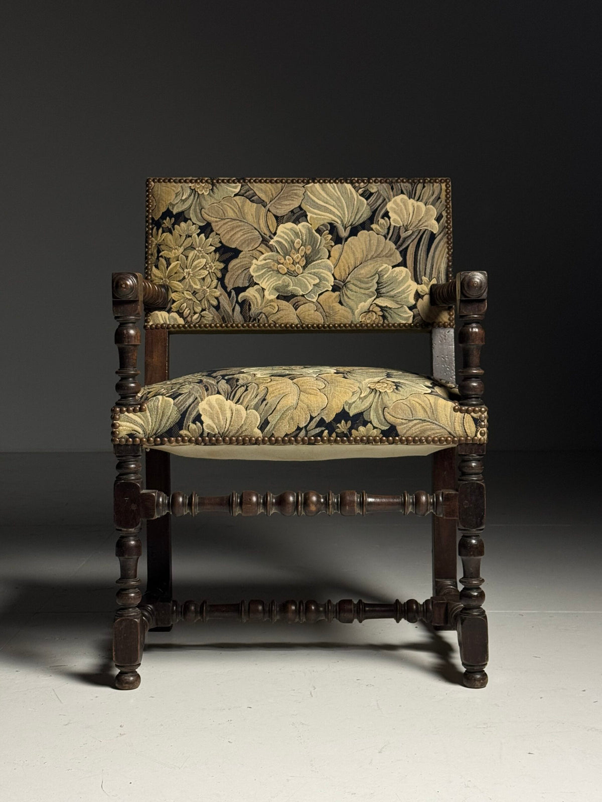 Pair of French Armchairs with Floral Upholstery, c. 1900, photo 18