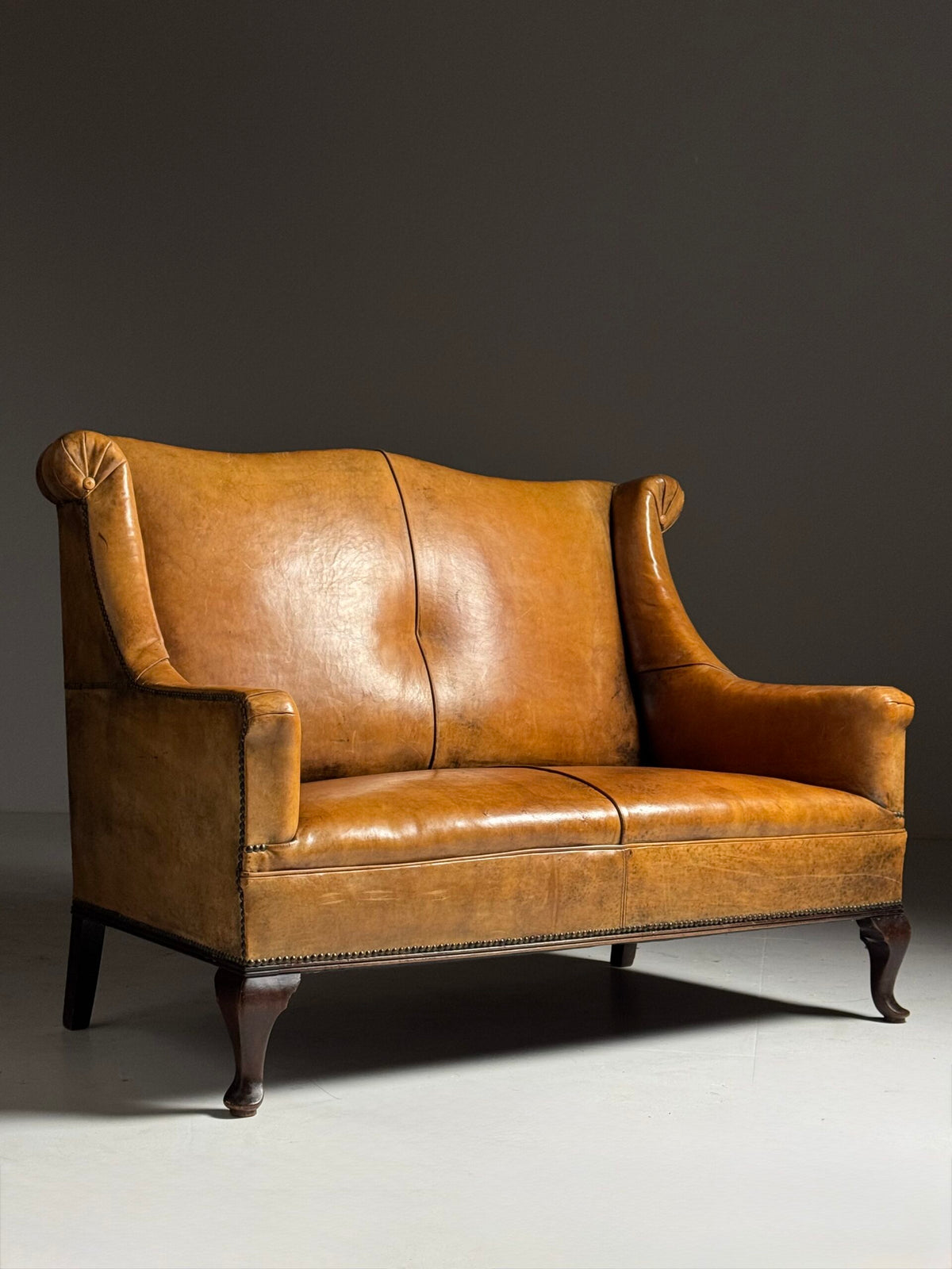 Sheepskin Leather Sofa Bench, Mid to Late 20th Century, photo 1