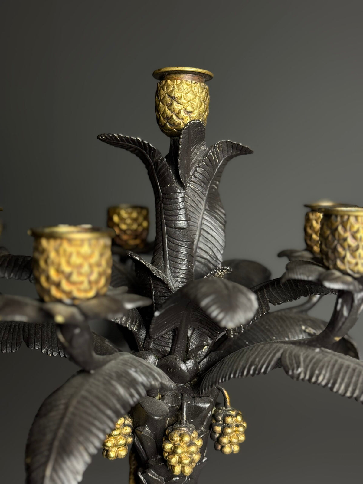 Pair of Gilt Bronze Palm Candlesticks, Early 19th Century, photo 31