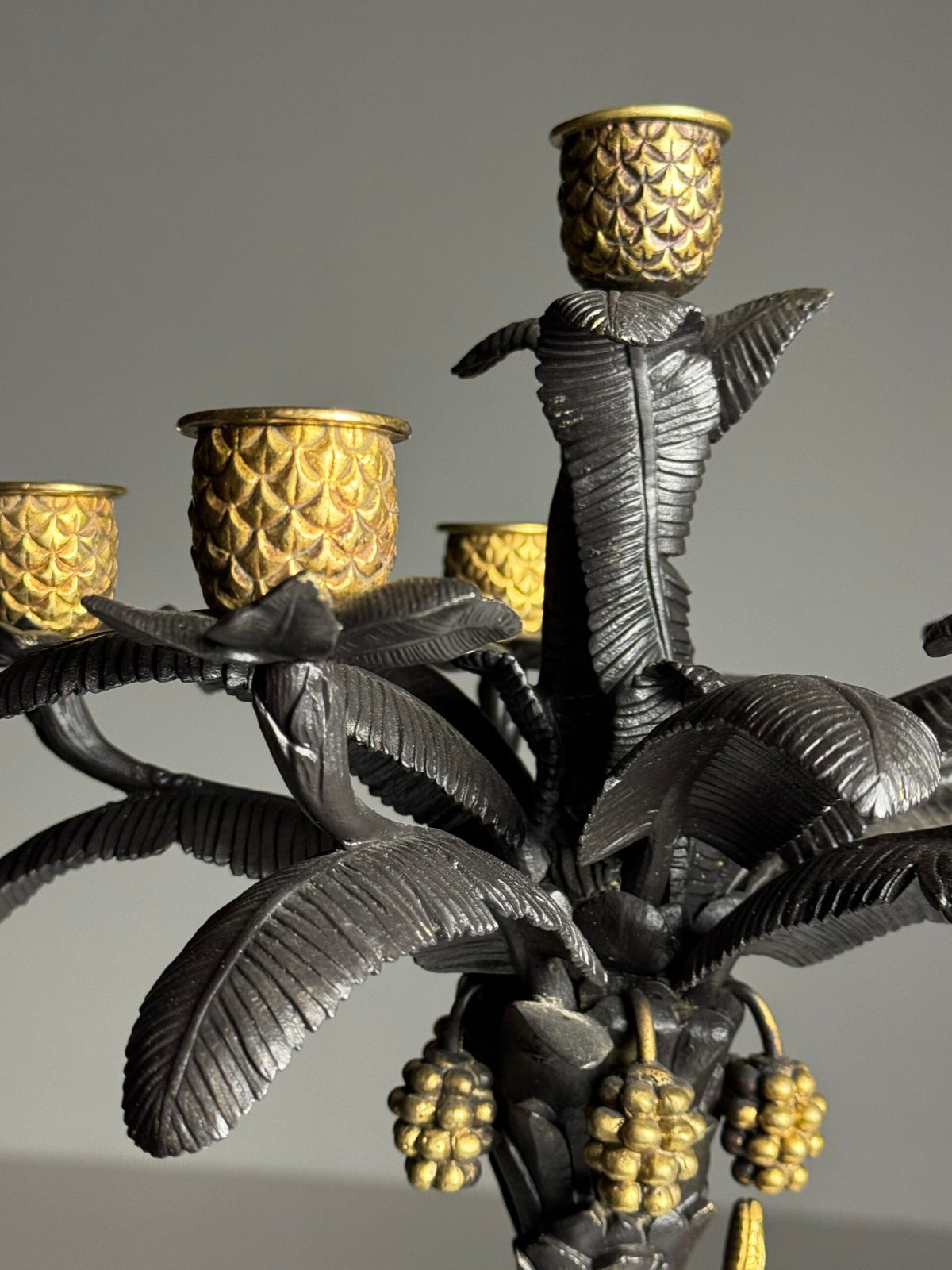 Pair of Gilt Bronze Palm Candlesticks, Early 19th Century, photo 24