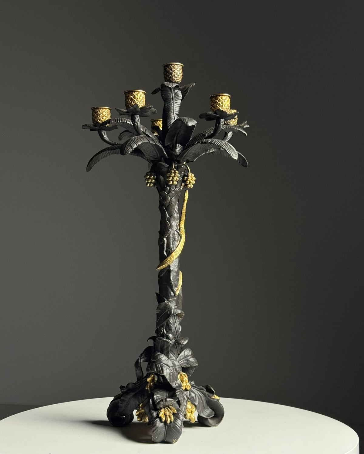 Pair of Gilt Bronze Palm Candlesticks, Early 19th Century, photo 20