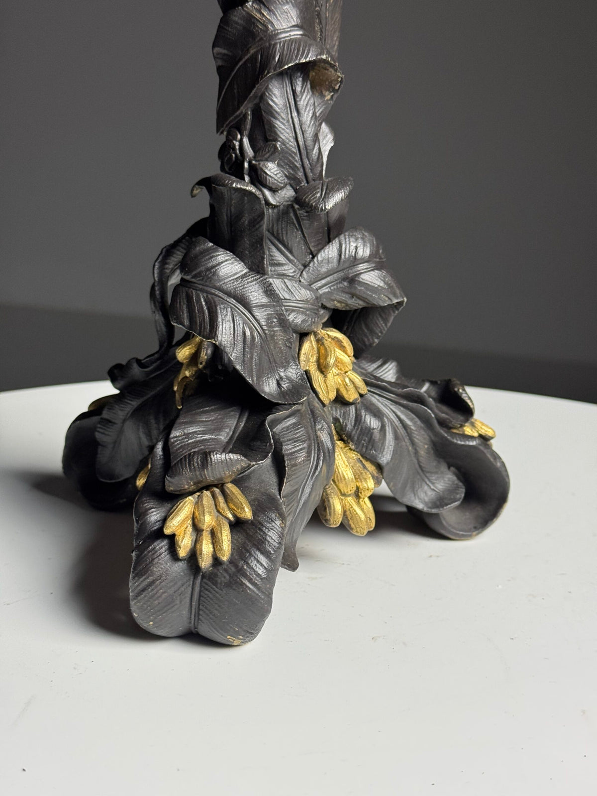 Pair of Gilt Bronze Palm Candlesticks, Early 19th Century, photo 14