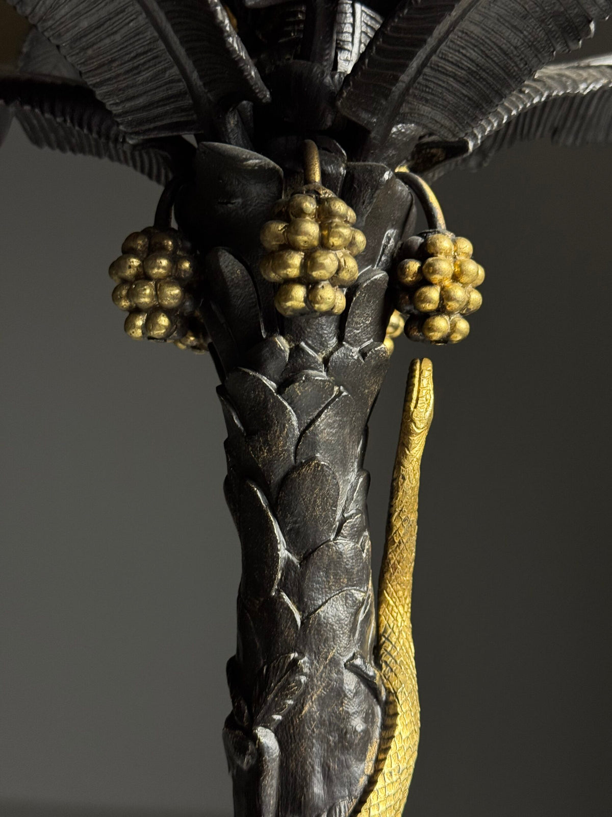 Pair of Gilt Bronze Palm Candlesticks, Early 19th Century, photo 12