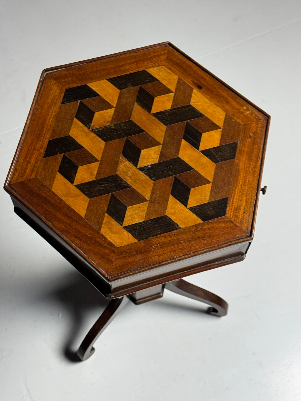 French Marquetry Side Table with Drawer, circa 1900, photo 21