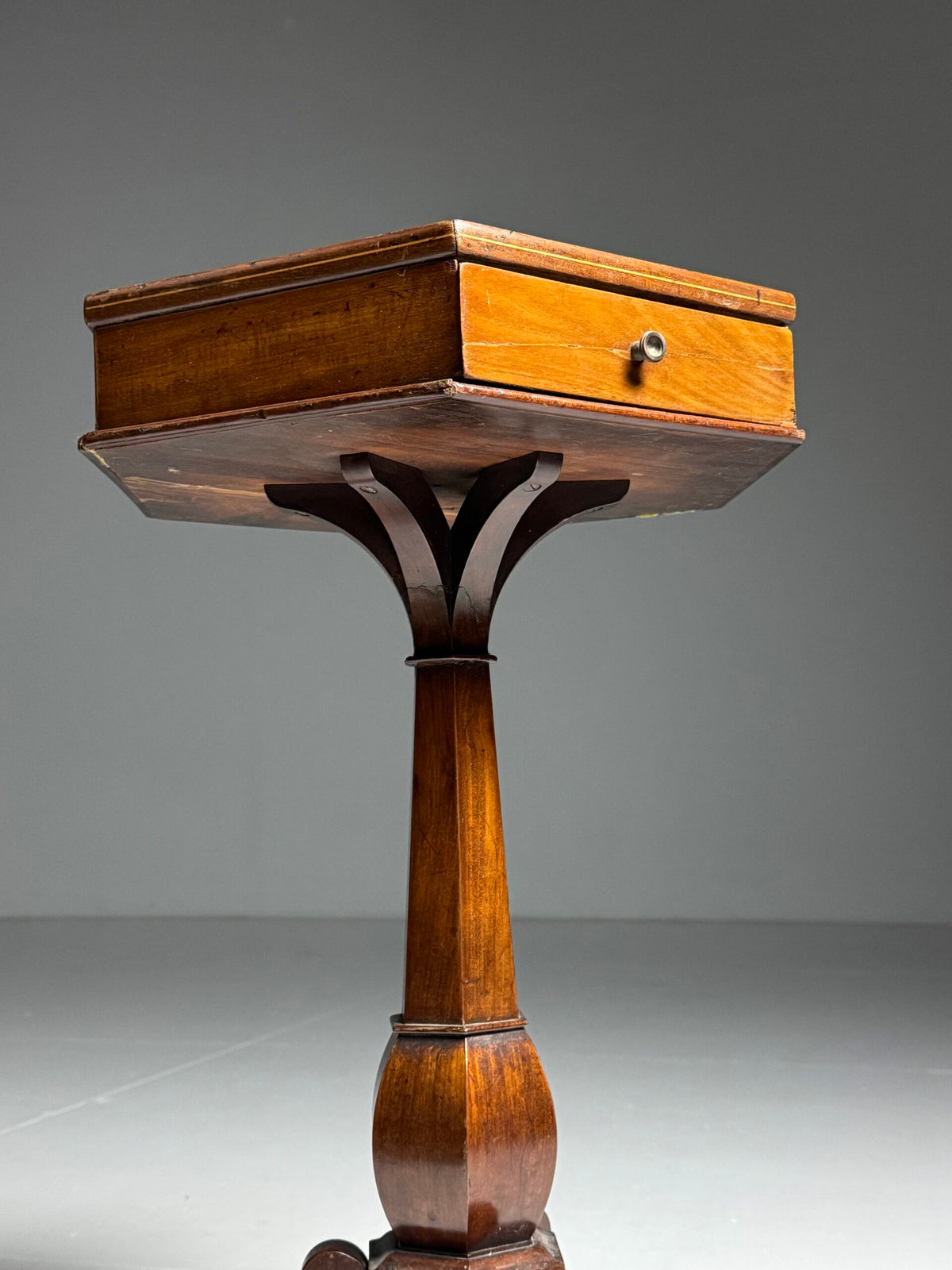 French Marquetry Side Table with Drawer, circa 1900, photo 13
