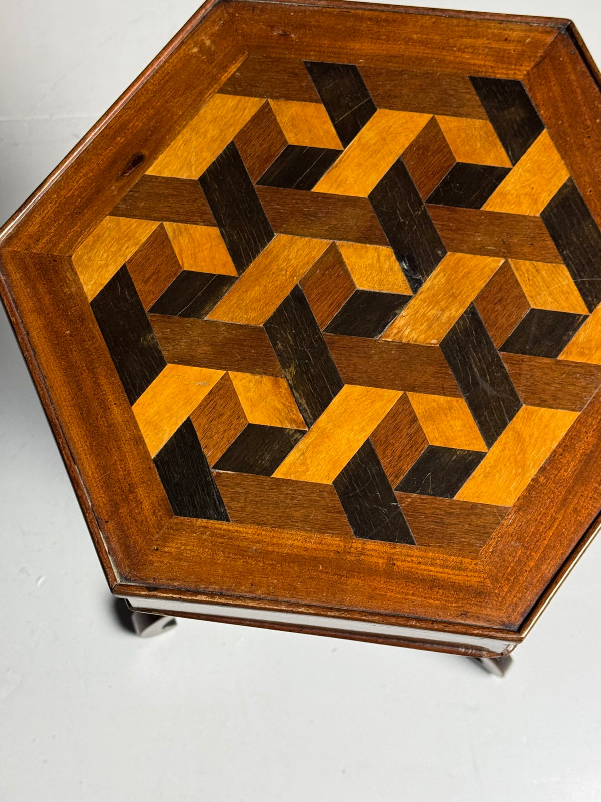 French Marquetry Side Table with Drawer, circa 1900, photo 3
