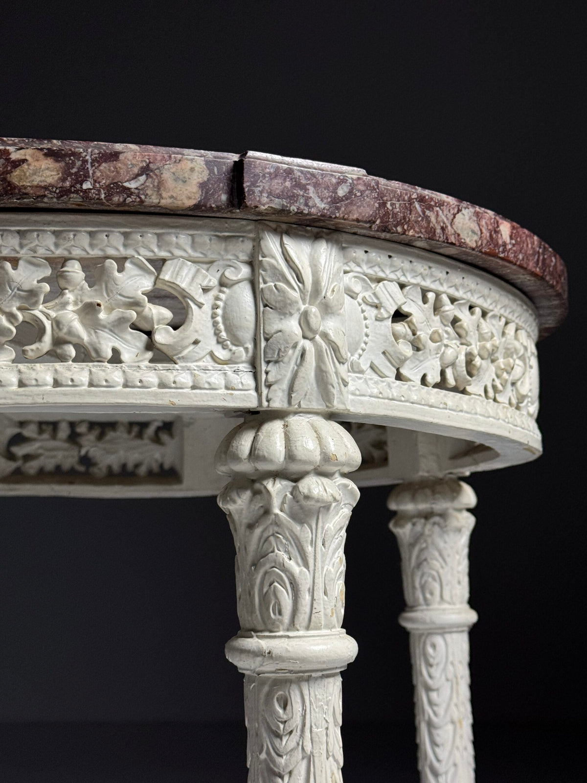 French Gueridon Side Table with Red Marble Top, 19th Century, photo 15