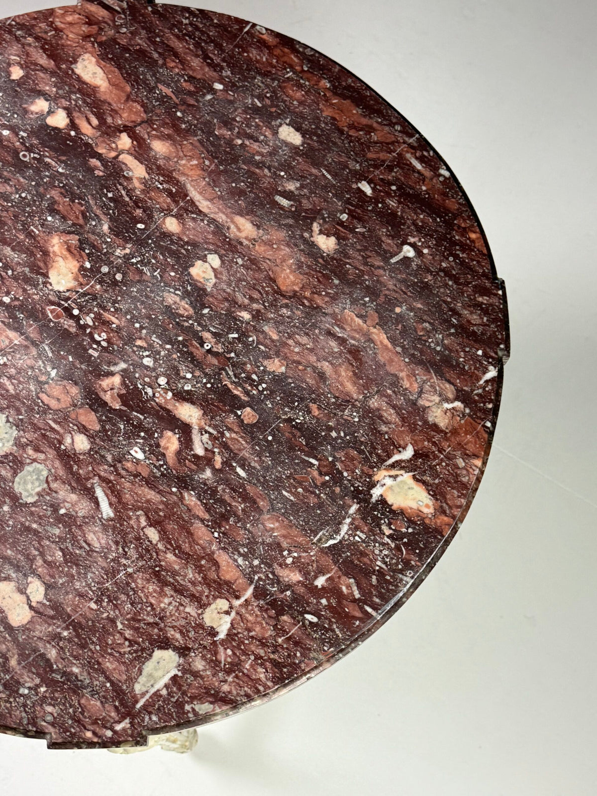 French Gueridon Side Table with Red Marble Top, 19th Century, photo 8