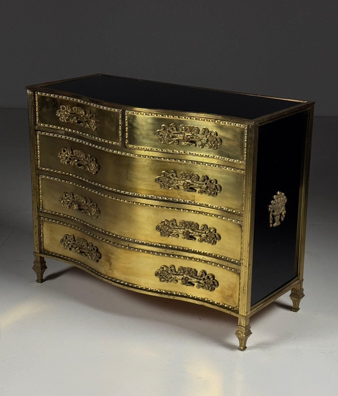 Gold Coloured Mid Century Copper Clad Chest of Drawers, Italy, photo 2
