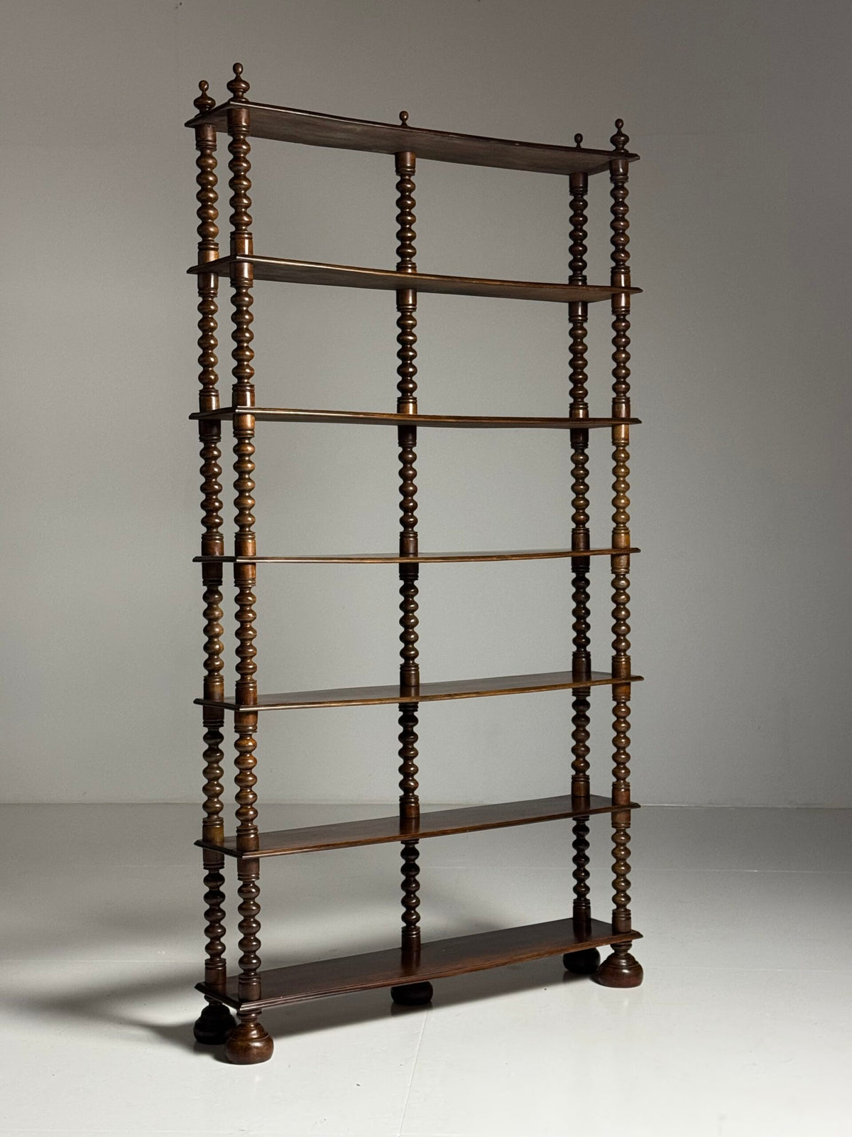 French Bobbin Bookcase in Walnut, Early to Mid 20th Century, photo 14