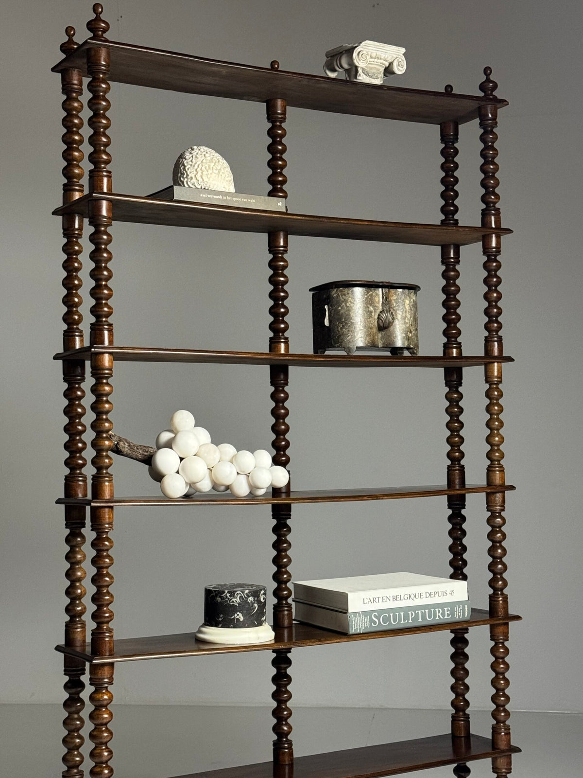 French Bobbin Bookcase in Walnut, Early to Mid 20th Century, photo 6
