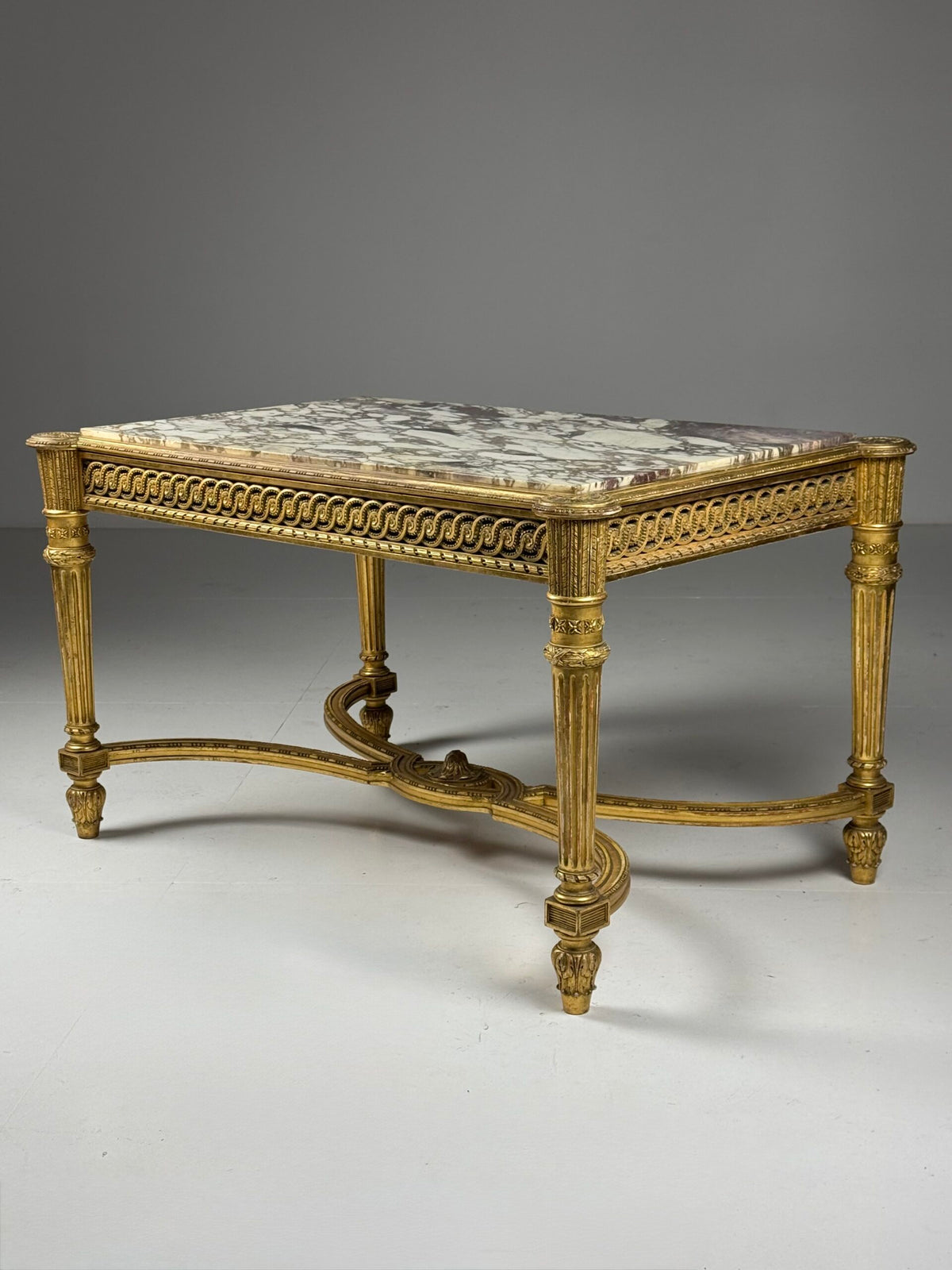 Louis XVI Style Center Table with Breccia Medicea Marble Top, photo 33
