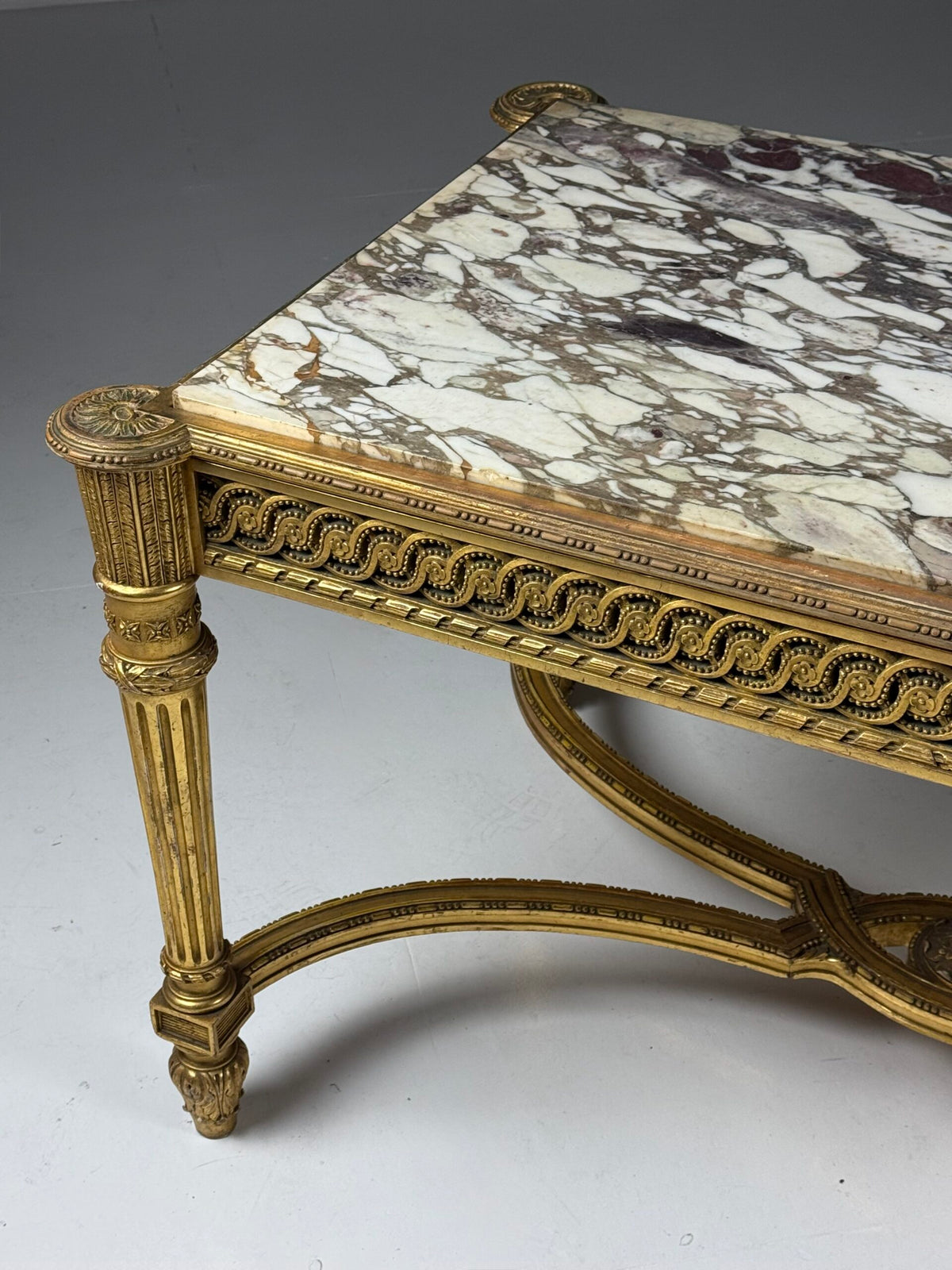 Louis XVI Style Center Table with Breccia Medicea Marble Top, photo 30
