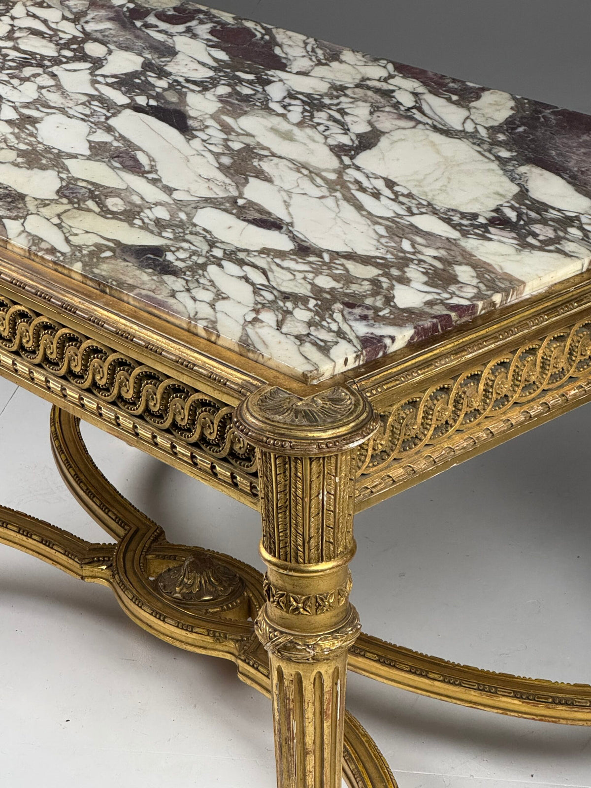 Louis XVI Style Center Table with Breccia Medicea Marble Top, photo 27