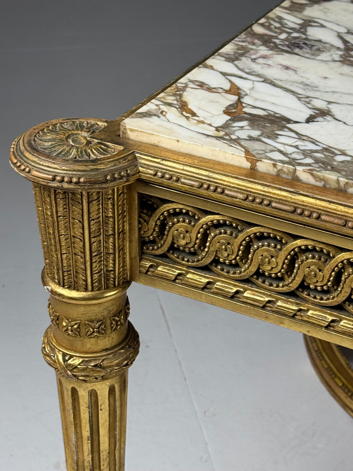 Louis XVI Style Center Table with Breccia Medicea Marble Top, photo 21