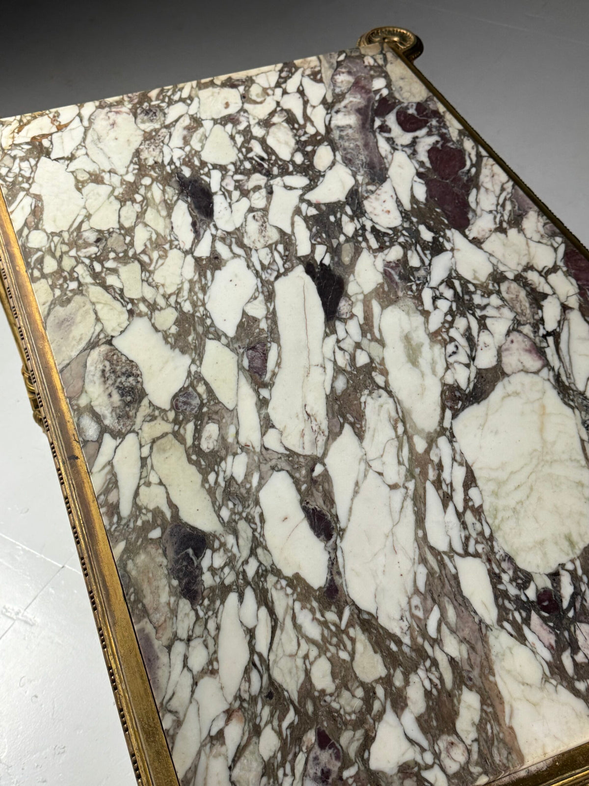 Louis XVI Style Center Table with Breccia Medicea Marble Top, photo 18