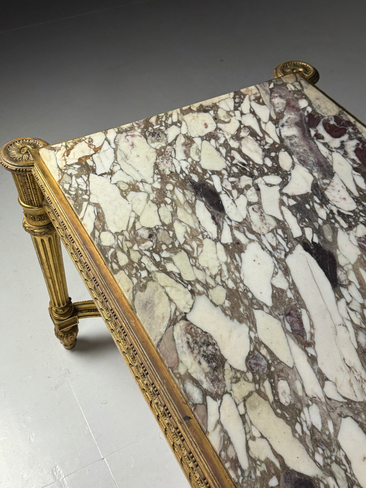Louis XVI Style Center Table with Breccia Medicea Marble Top, photo 5