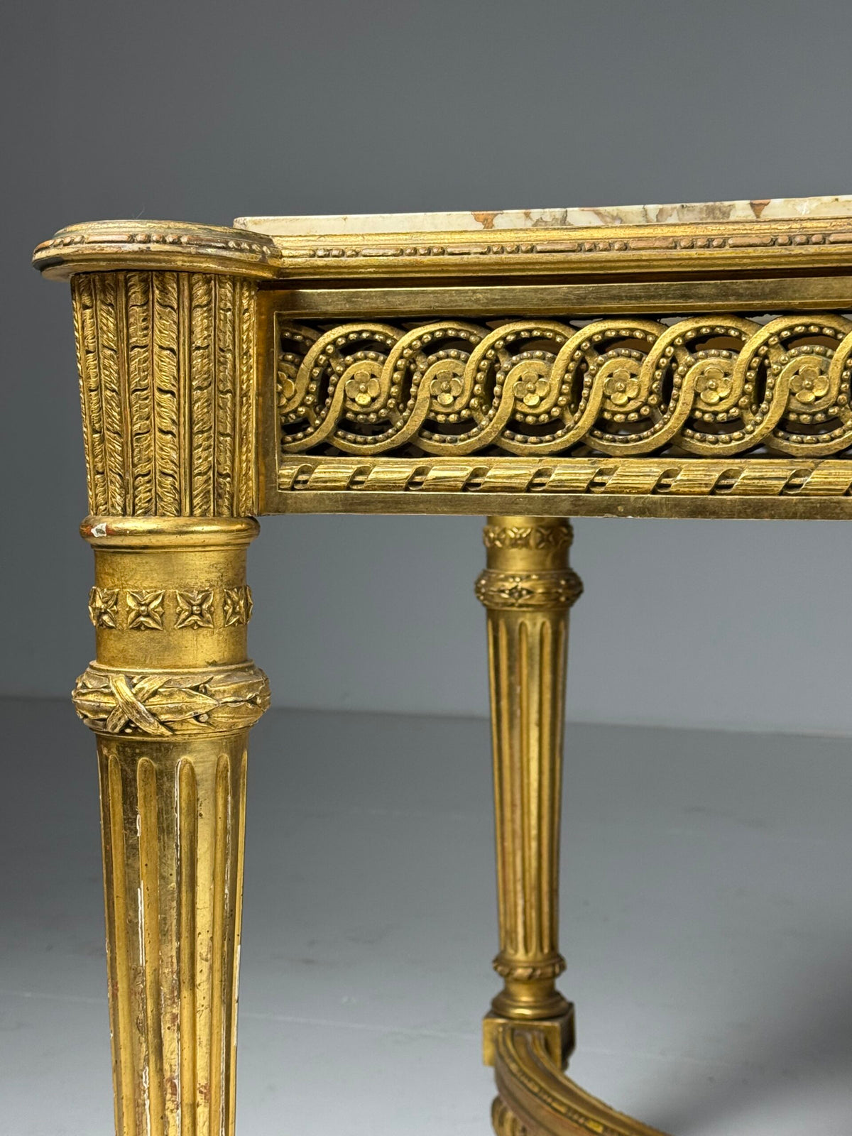 Louis XVI Style Center Table with Breccia Medicea Marble Top, photo 2