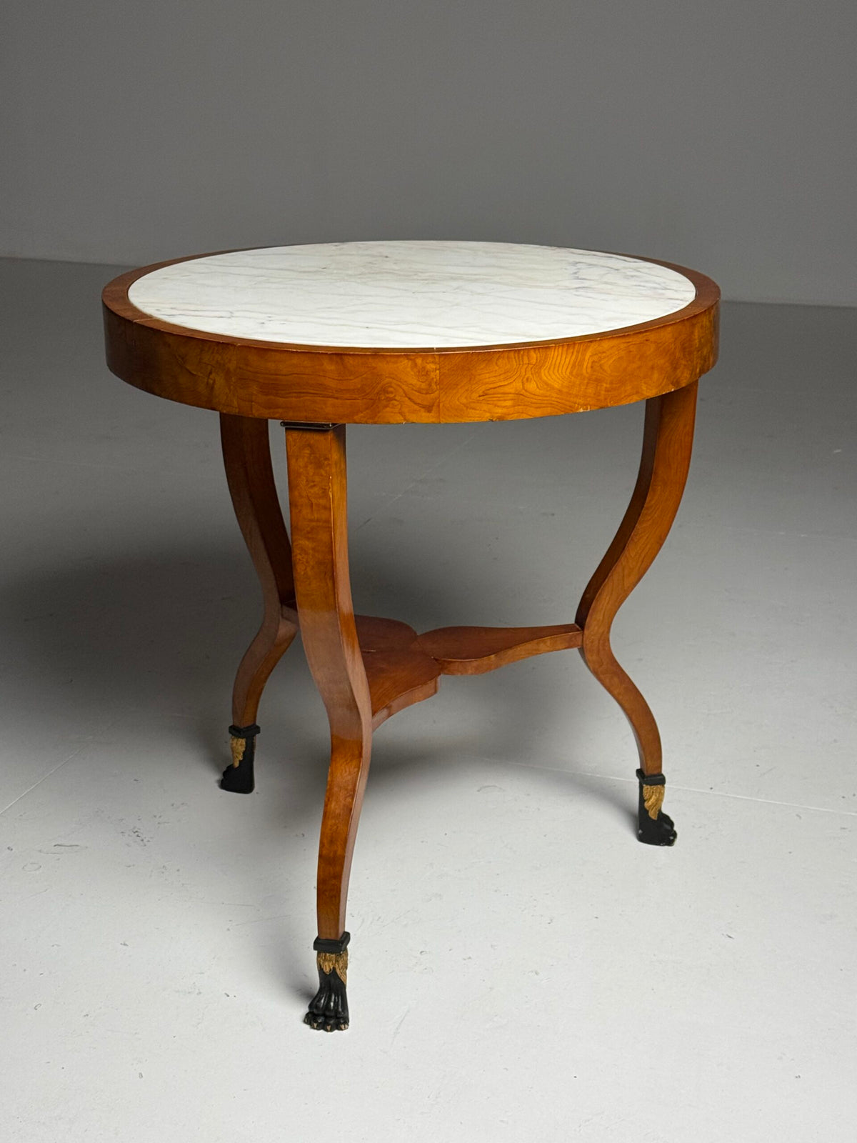 Pair of Empire Style Gueridon Tables with Carrara Marble Tops, photo 18