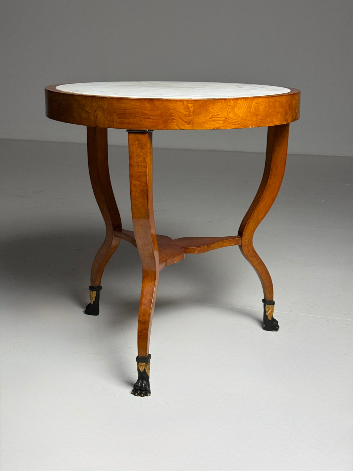 Pair of Empire Style Gueridon Tables with Carrara Marble Tops, photo 17