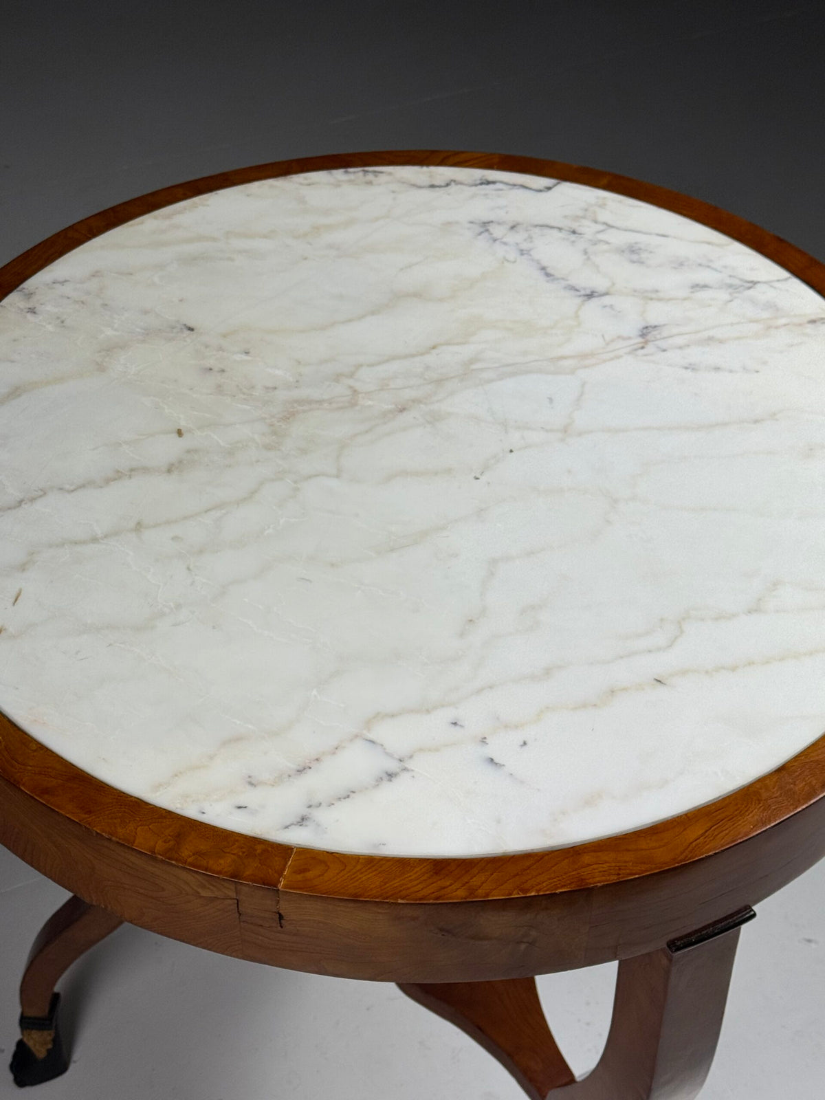 Pair of Empire Style Gueridon Tables with Carrara Marble Tops, photo 11