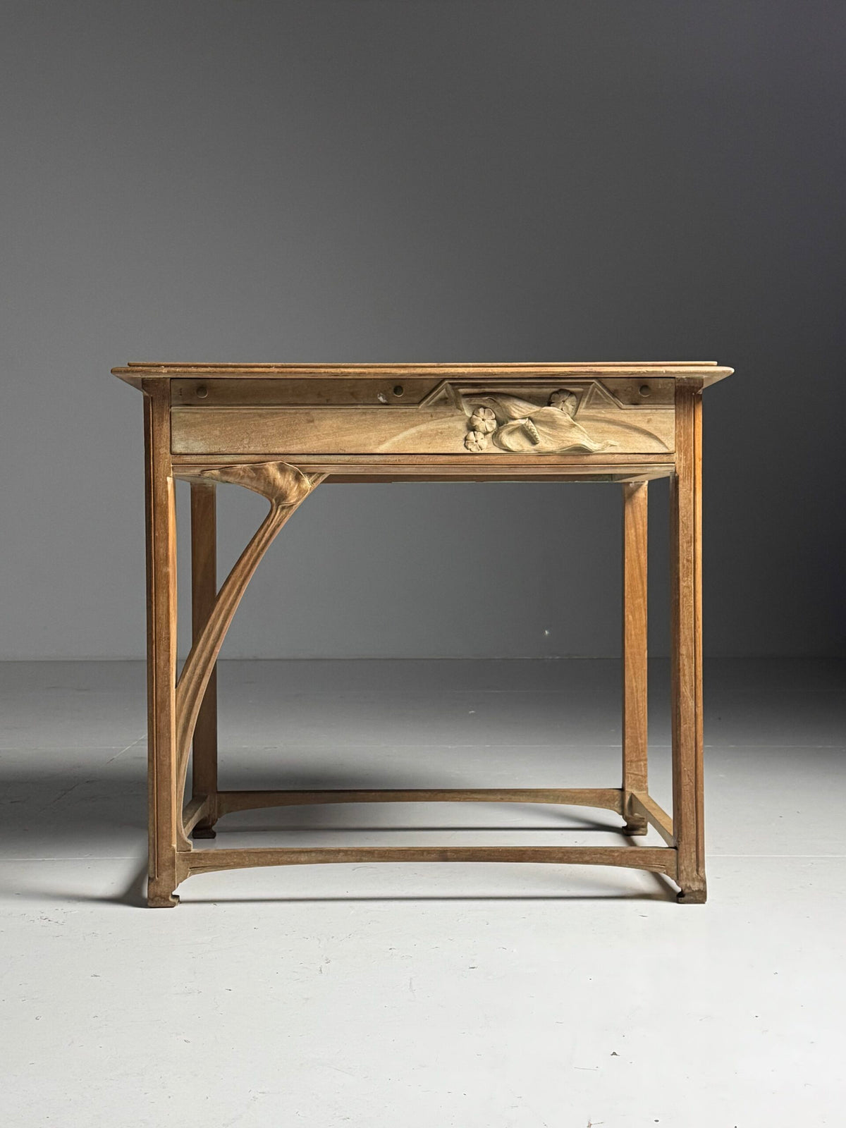 Art Nouveau Style Side Table with Carved Drawer, Early 20th Century, photo 2