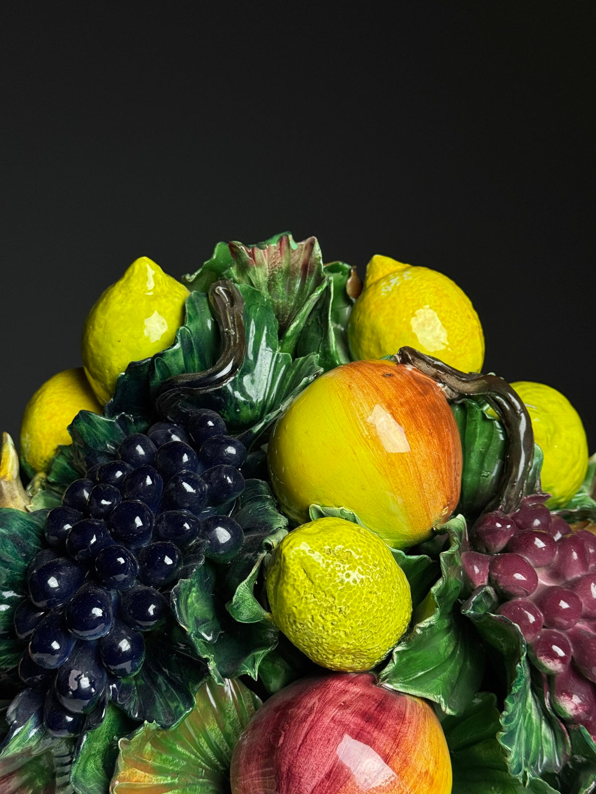 Italian Majolica Ceramic Fruit Basket, c. 1960, photo 2