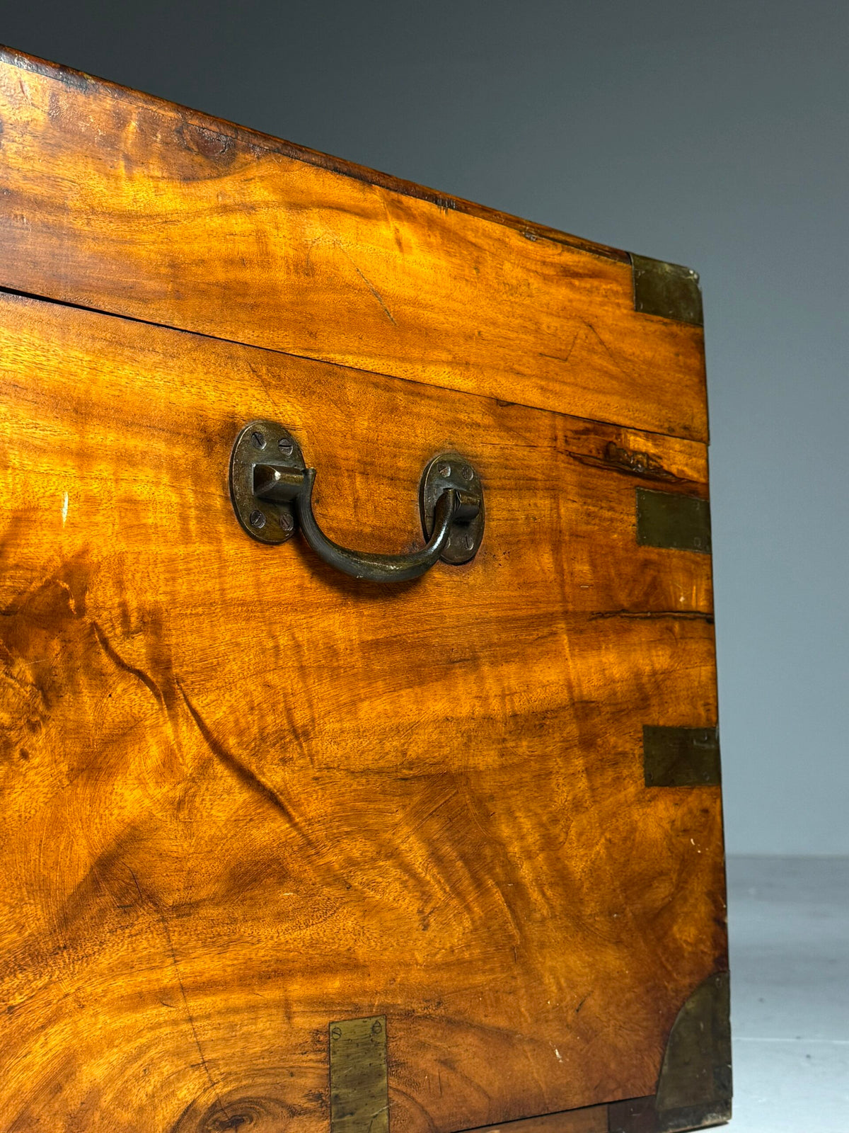 English Camphor Wood Campaign Chest, 19th Century, photo 3
